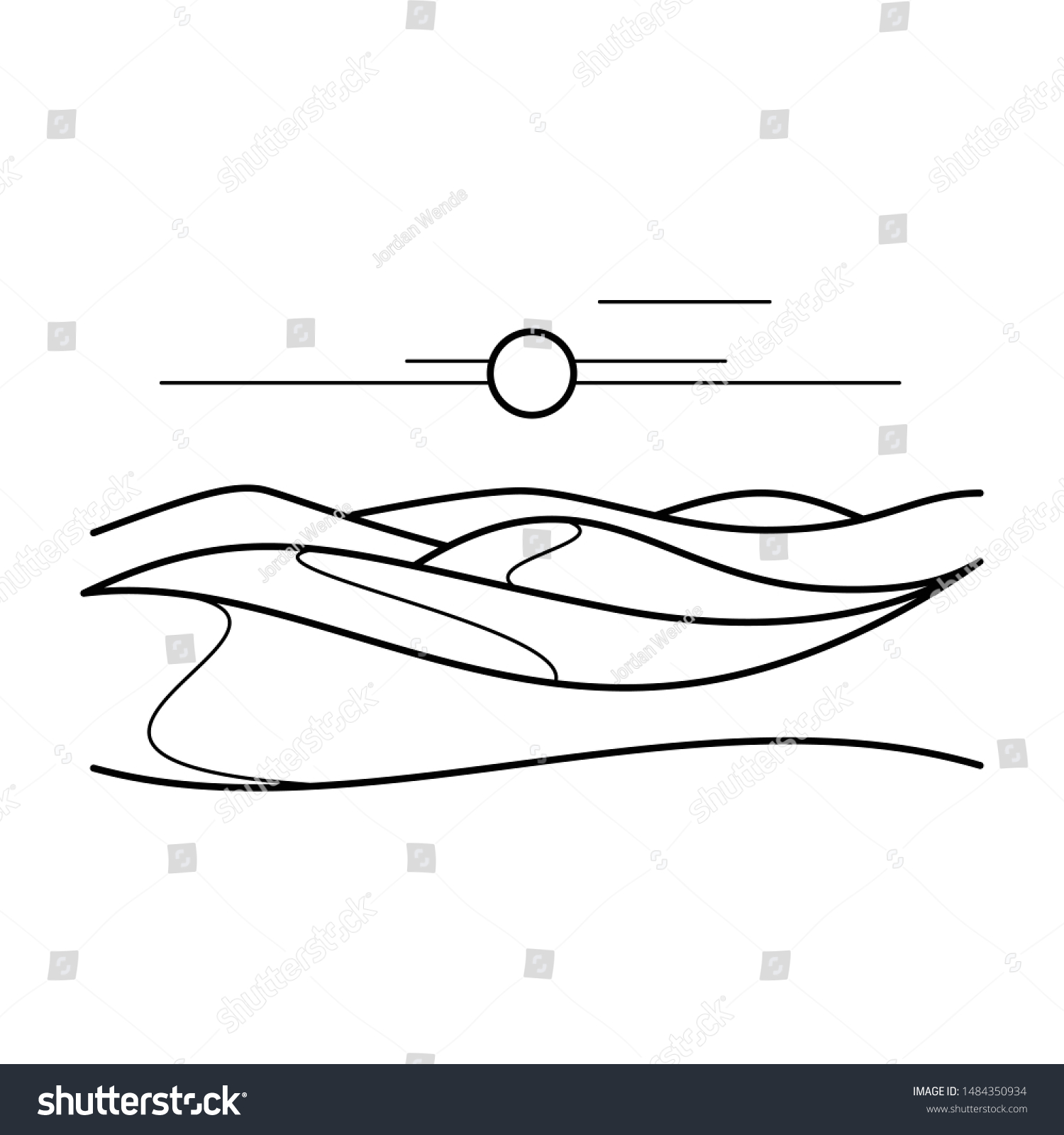 SVG of Desert sand dunes vector line icon  svg