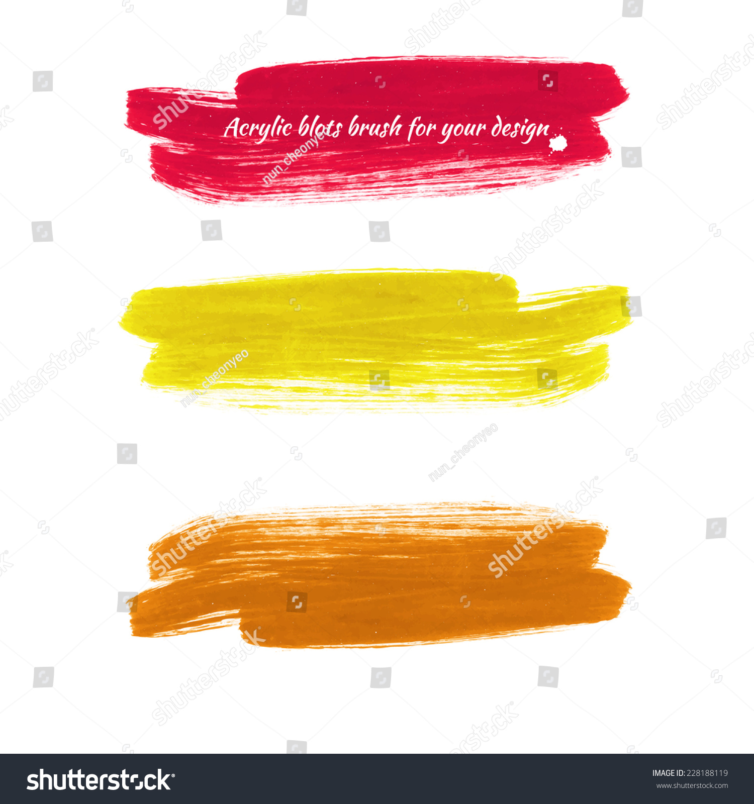 Design Elements - Colored Acrylic Paint Brush Marks. Vector ...