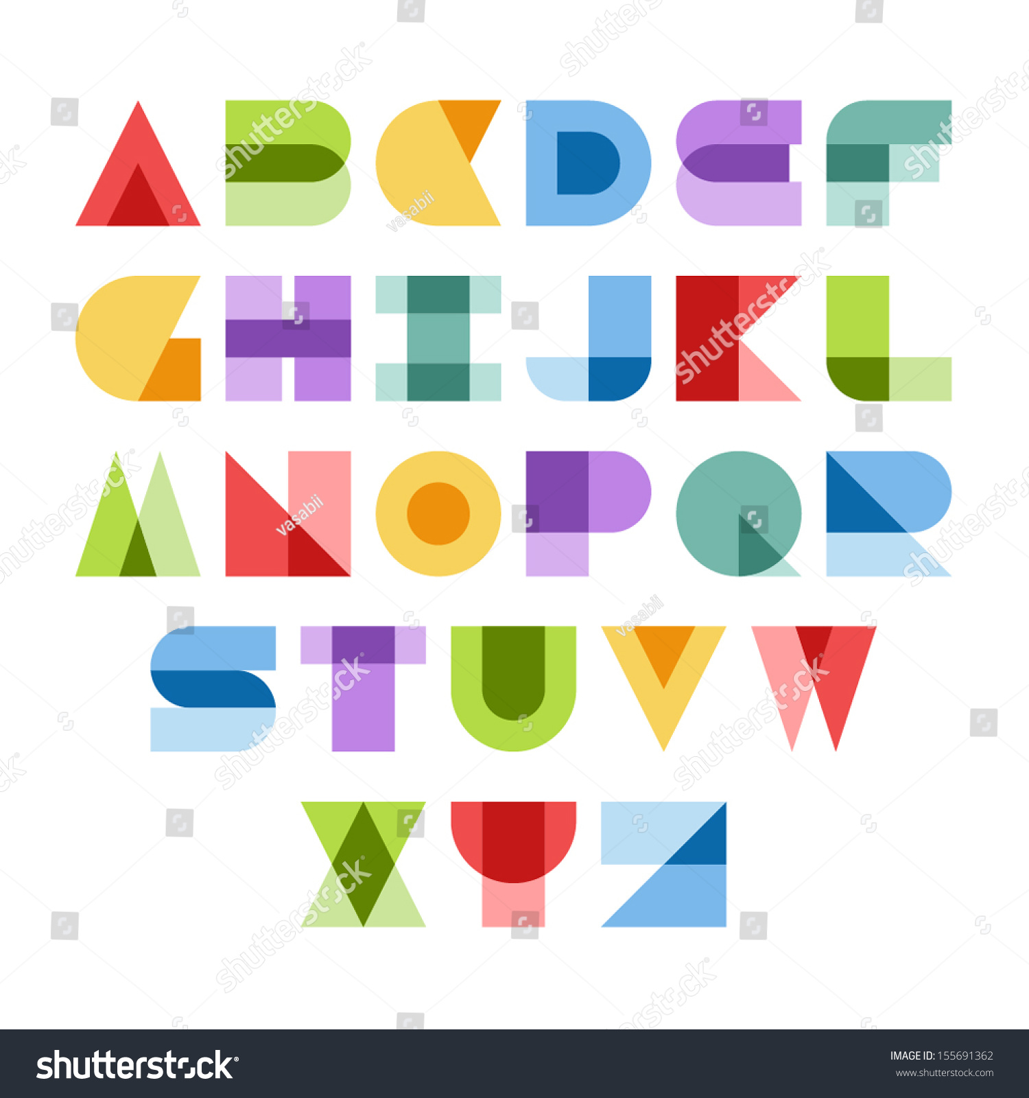 Design Elements. Vector Illustration Of Colorful Abstract Letters ...