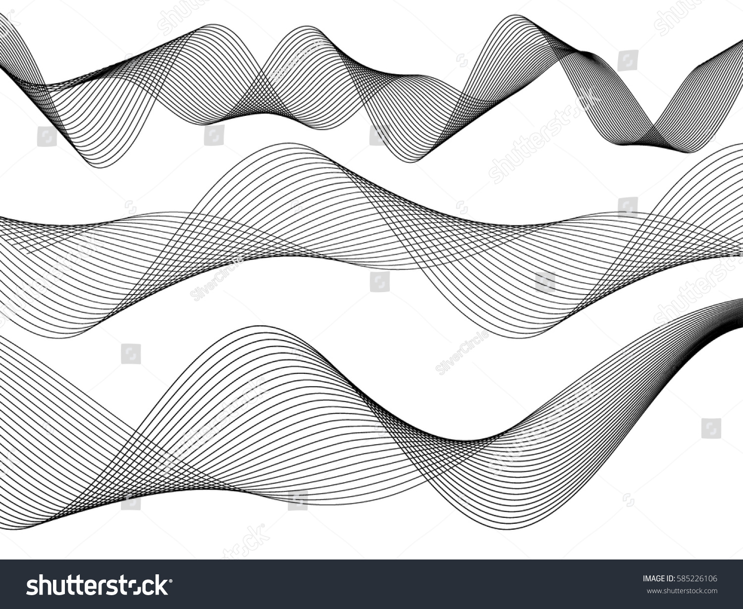 SVG of Design elements. Wave of many gray lines. Abstract wavy stripes on white background isolated. Creative line art. Vector illustration EPS 10. Colourful shiny waves with lines created using Blend Tool.  svg