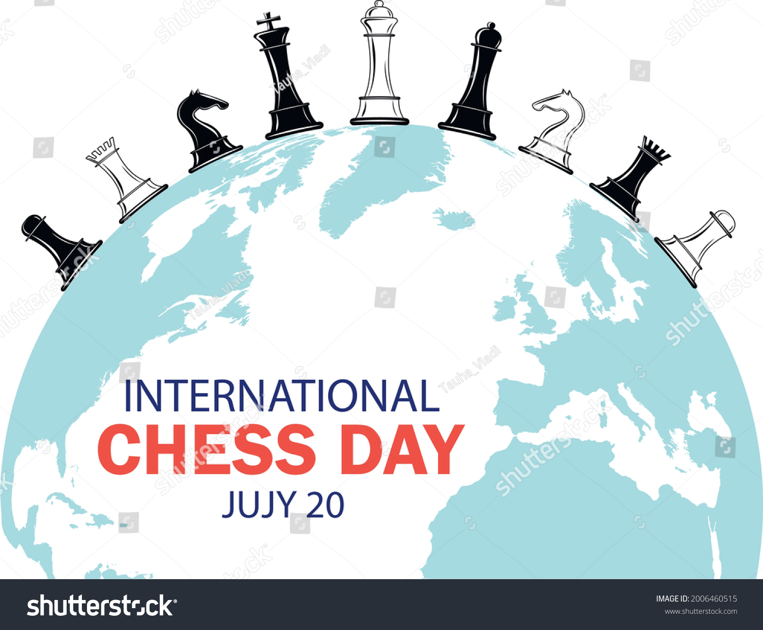 SVG of Design for International Chess Day.
Planet Earth, on which various chess pieces are located, as a symbol of an international holiday and the fact that the game of chess is known all over the world. svg