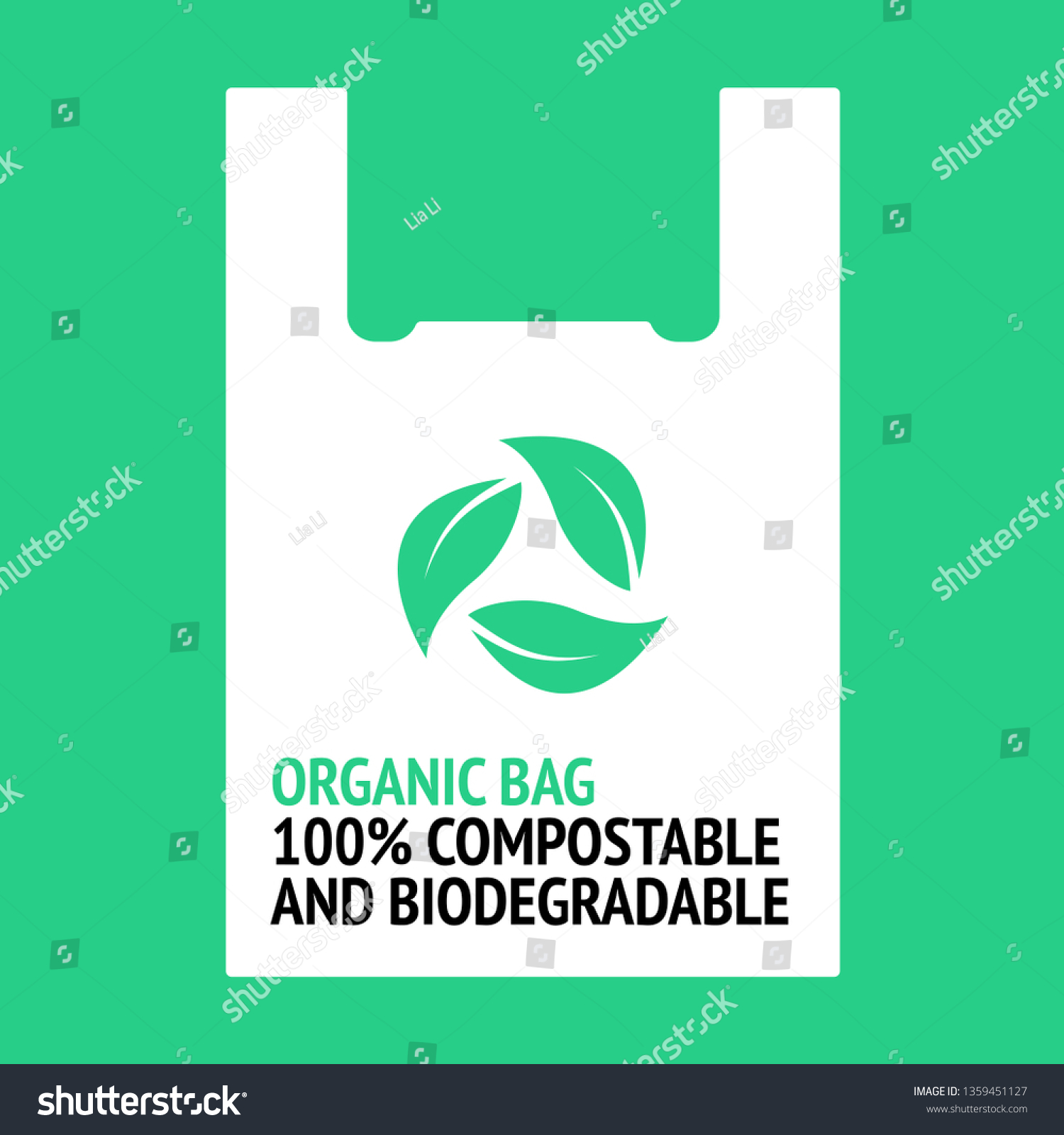 SVG of Design for organic bag. 100% biodegradable and compostable. Plastic free. svg