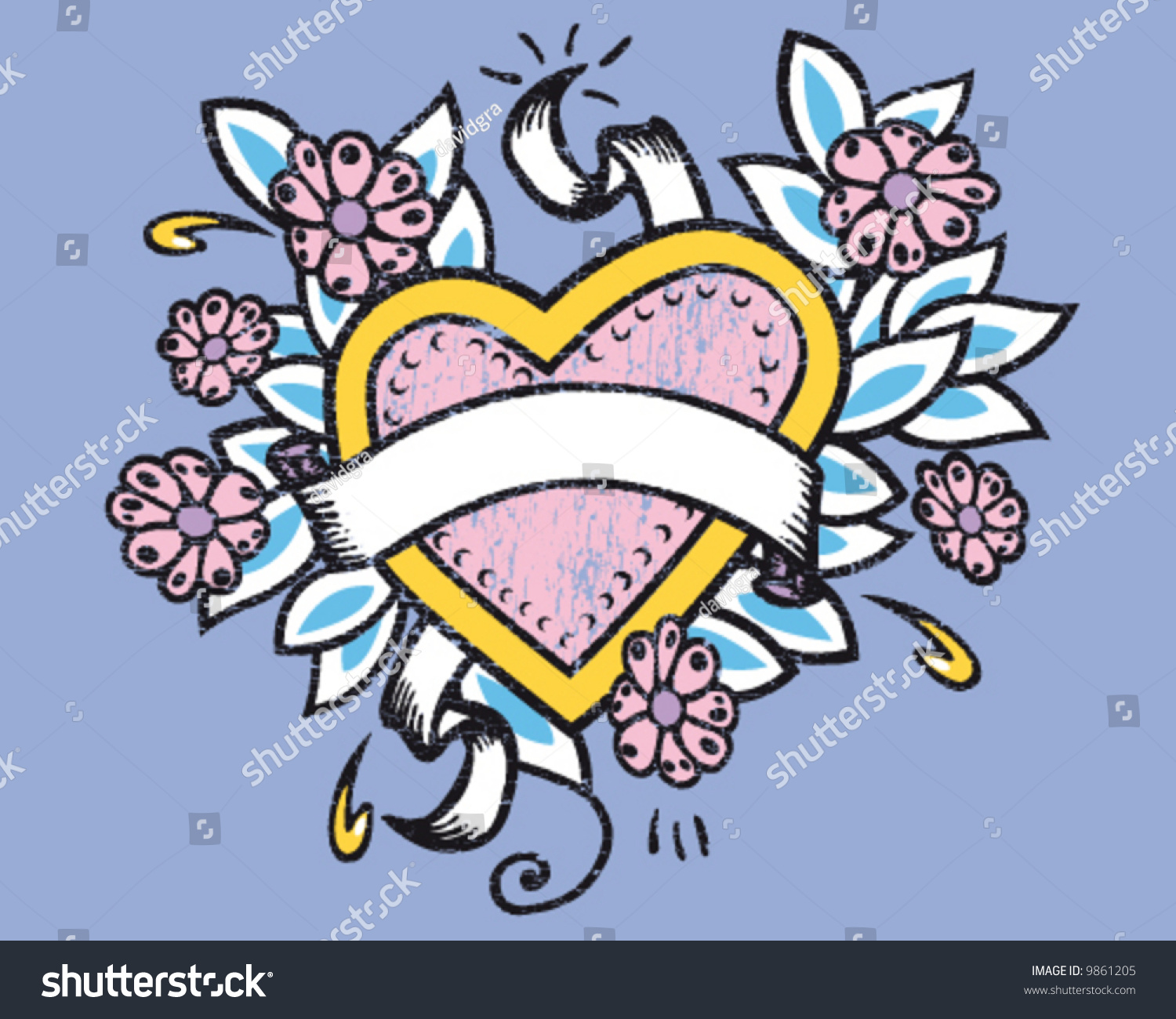 Design Heraldic Of Heart Stock Vector Illustration 9861205 : Shutterstock