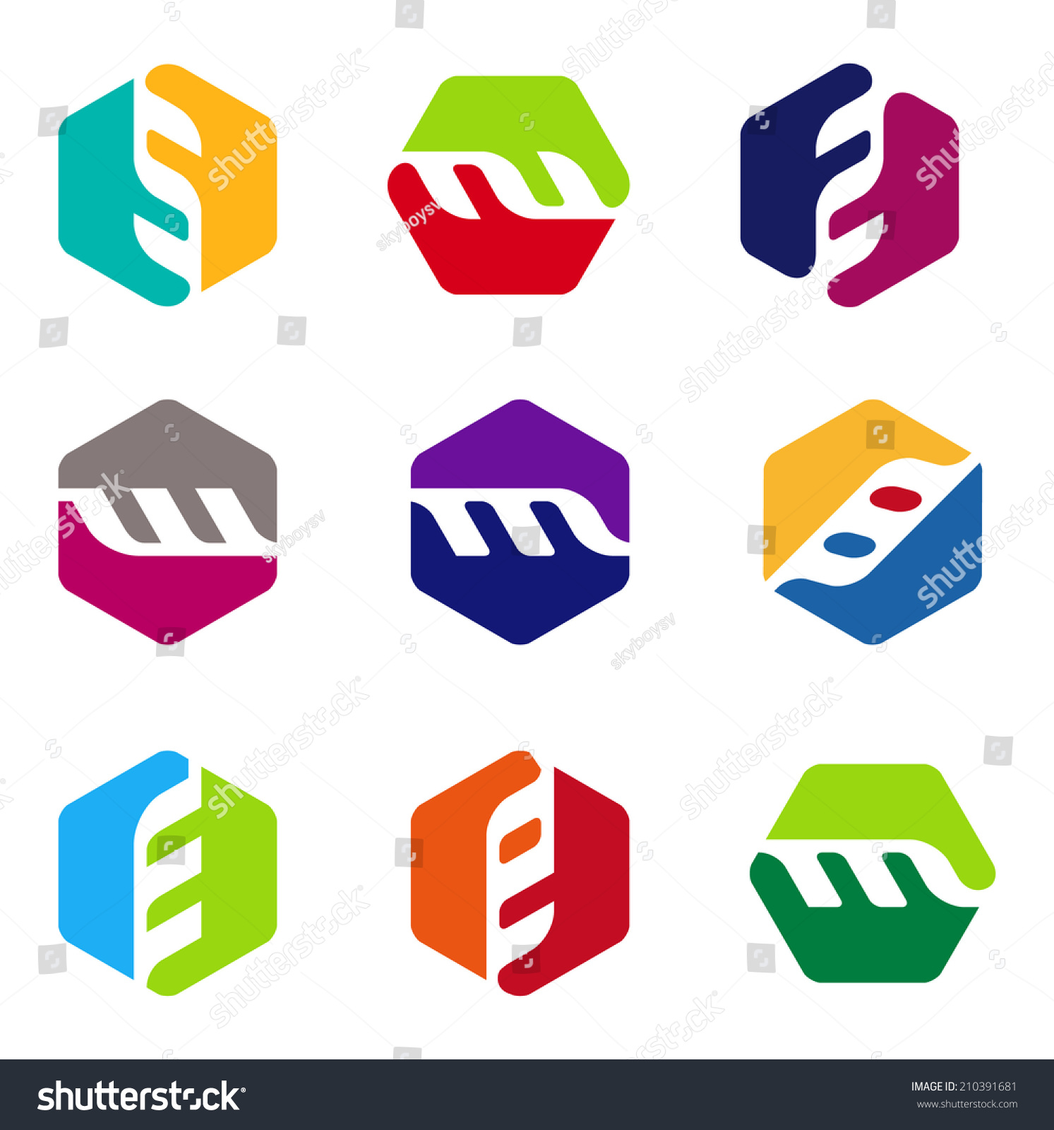 Design Hexagonal Vector Logo Template You Stock Vector Royalty Free