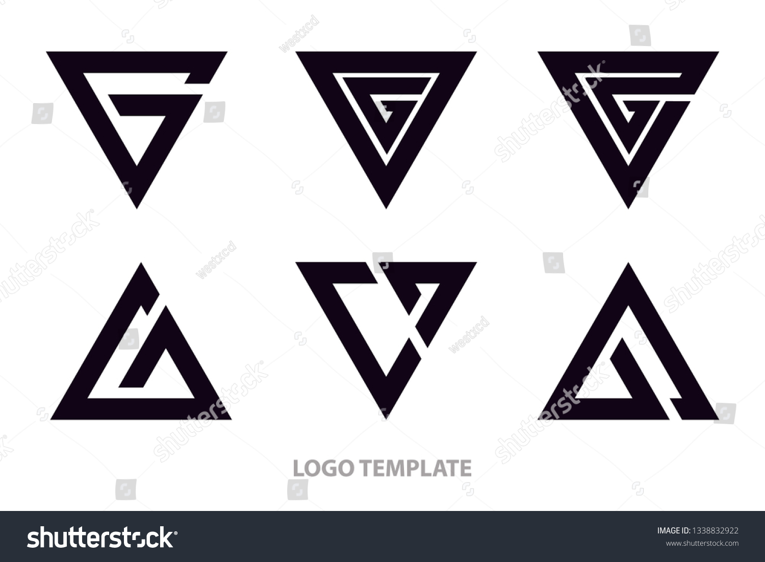 Design Logo Set Vector Template Triangle Stock Vector (Royalty Free ...