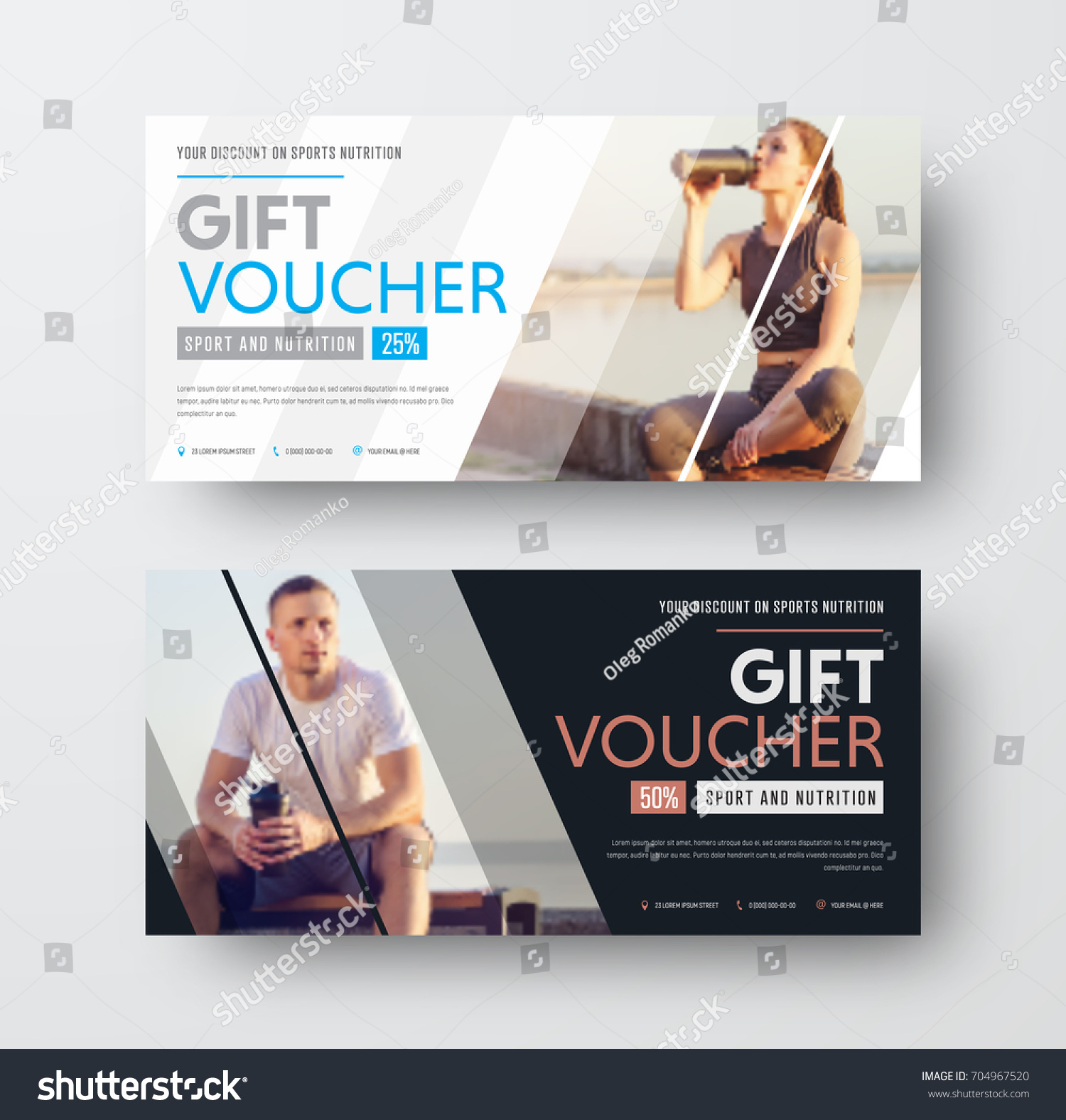 Design Vector Gift Voucher Diagonal Lines Stock Vector (Royalty Free ...