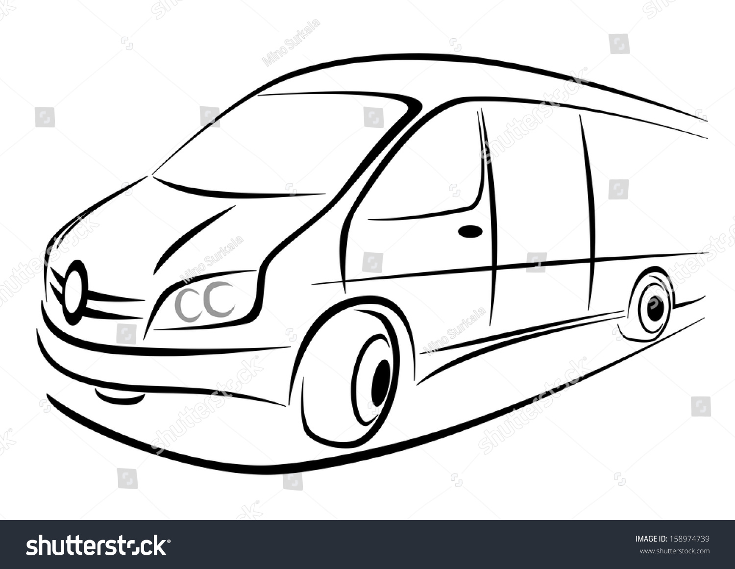 Design Of A White Van In Strong Perspective View Stock Vector ...