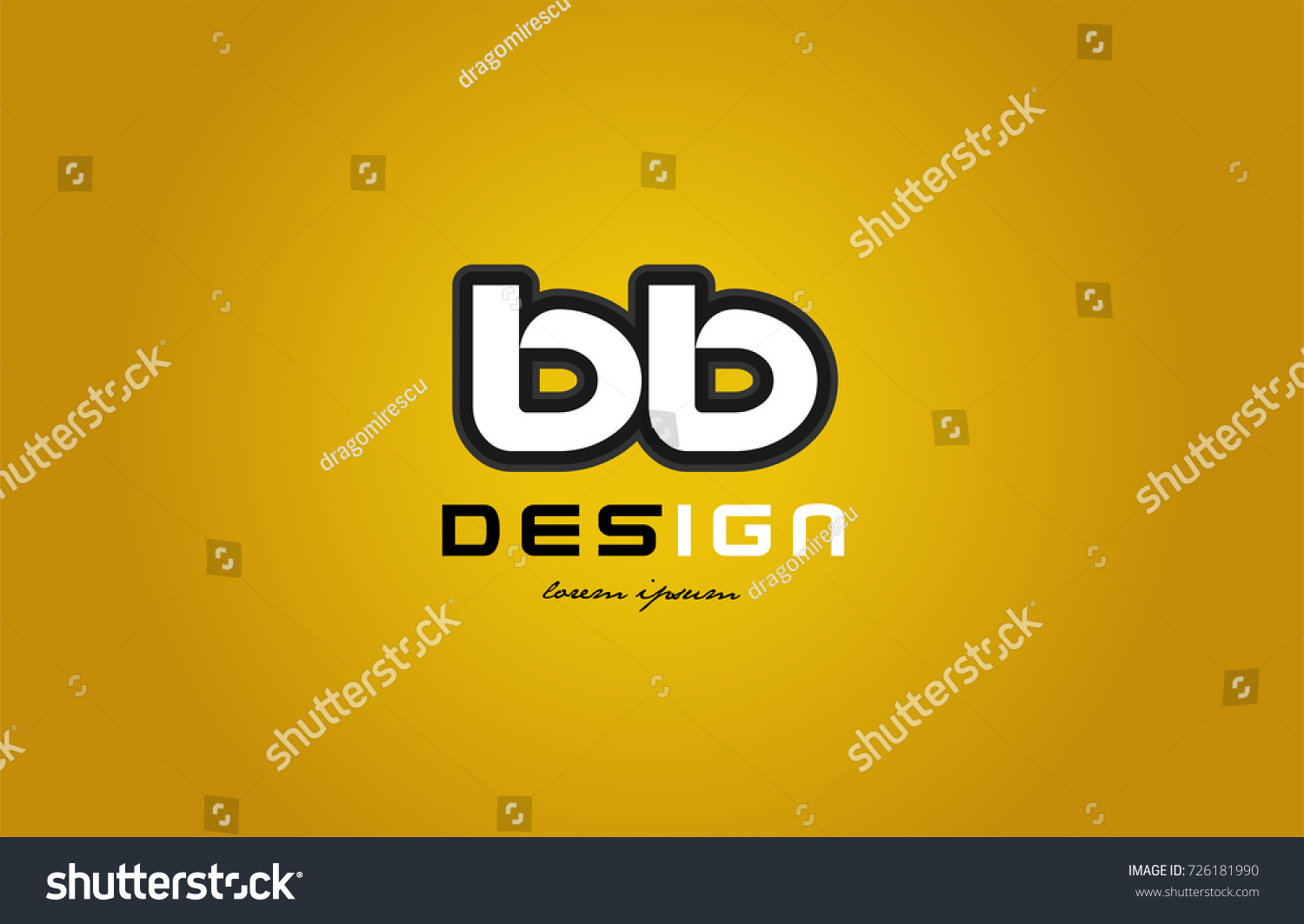 Design Bold Alphabet Letter Combination Bb Stock Vector (Royalty Free ...