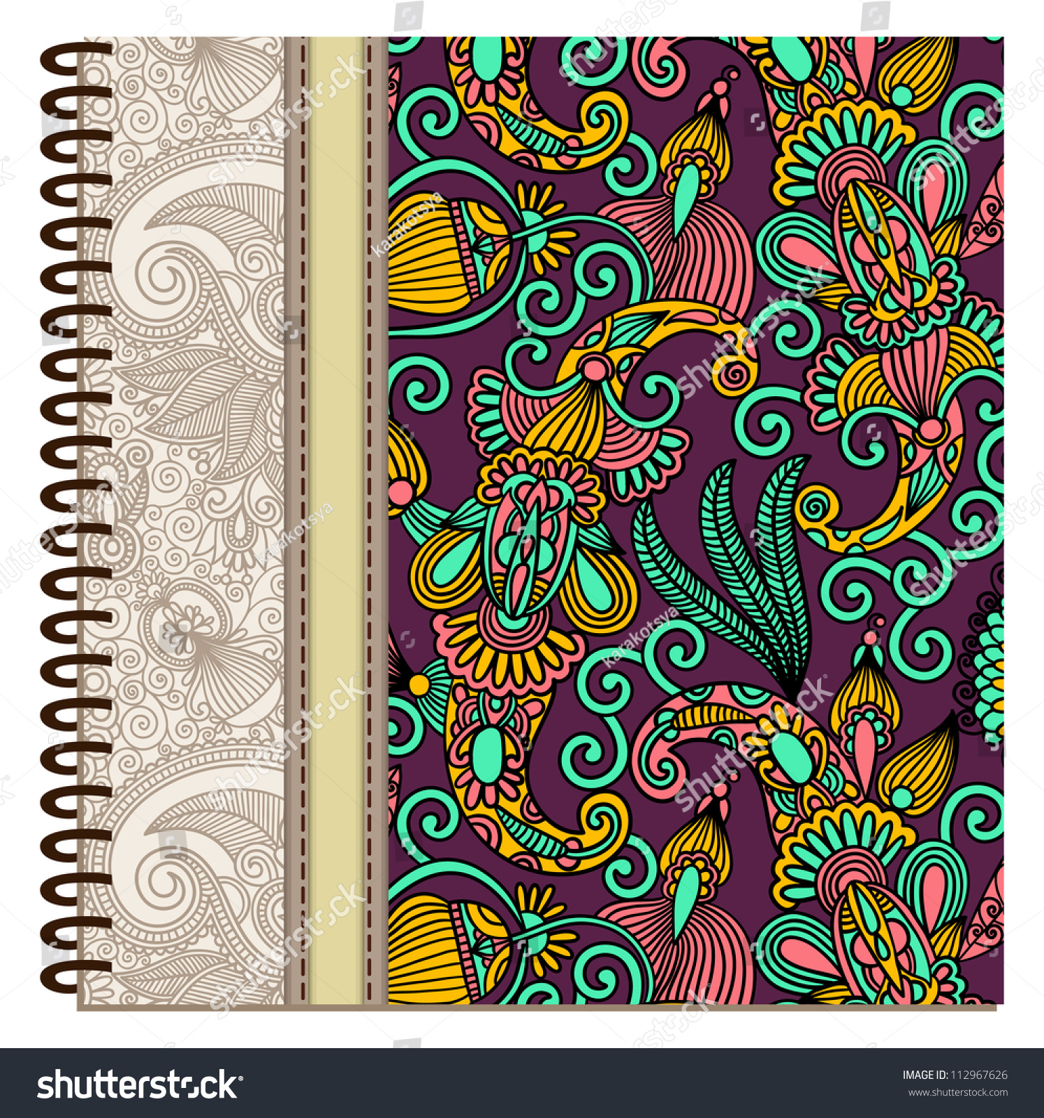 Design Of Spiral Ornamental Notebook Cover Stock Vector Illustration ...