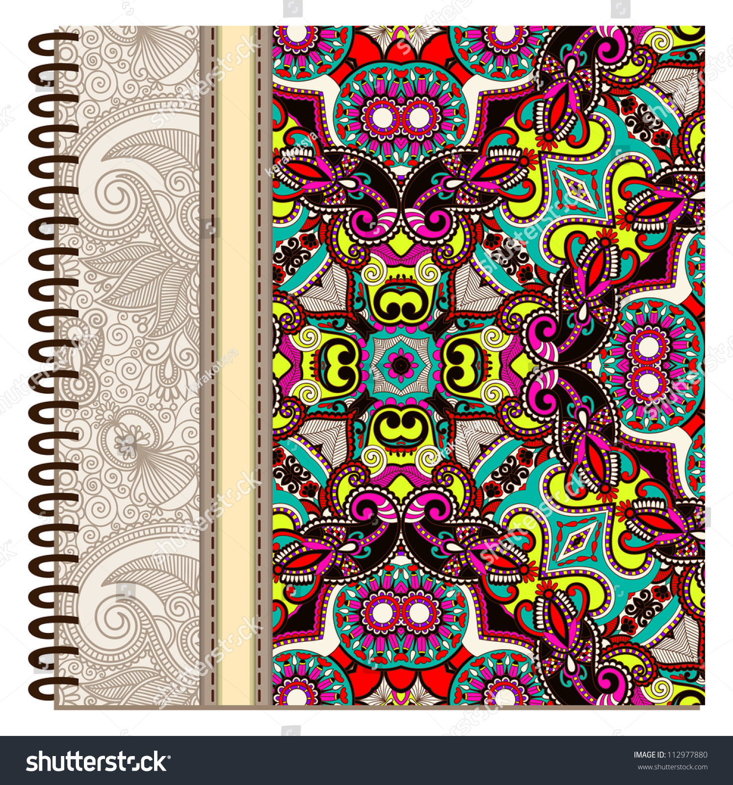 Design Of Spiral Ornamental Notebook Cover Stock Vector Illustration ...