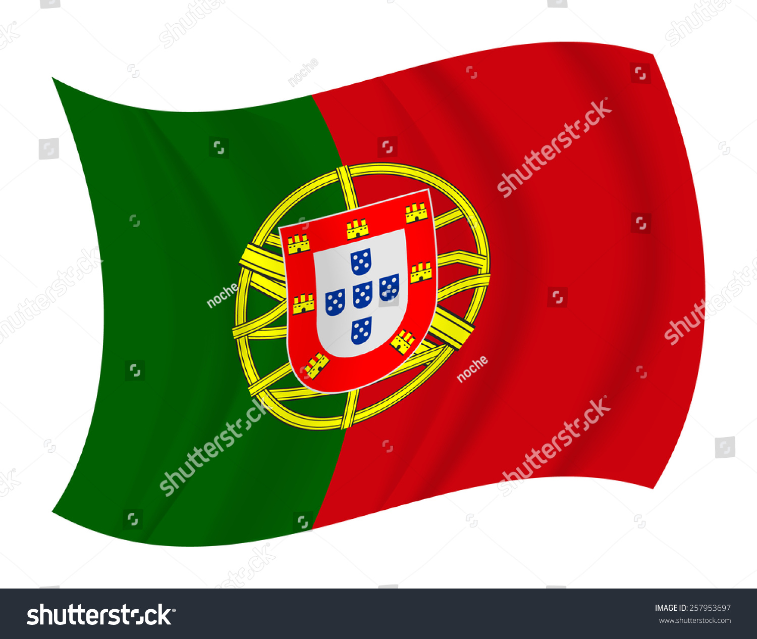 Design Portugal Flag Waving Vector - 257953697 : Shutterstock