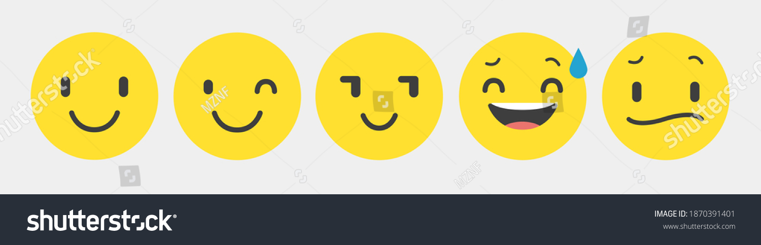 Design Reaction Emoticon Collection Set Vector Stock Vector (Royalty ...