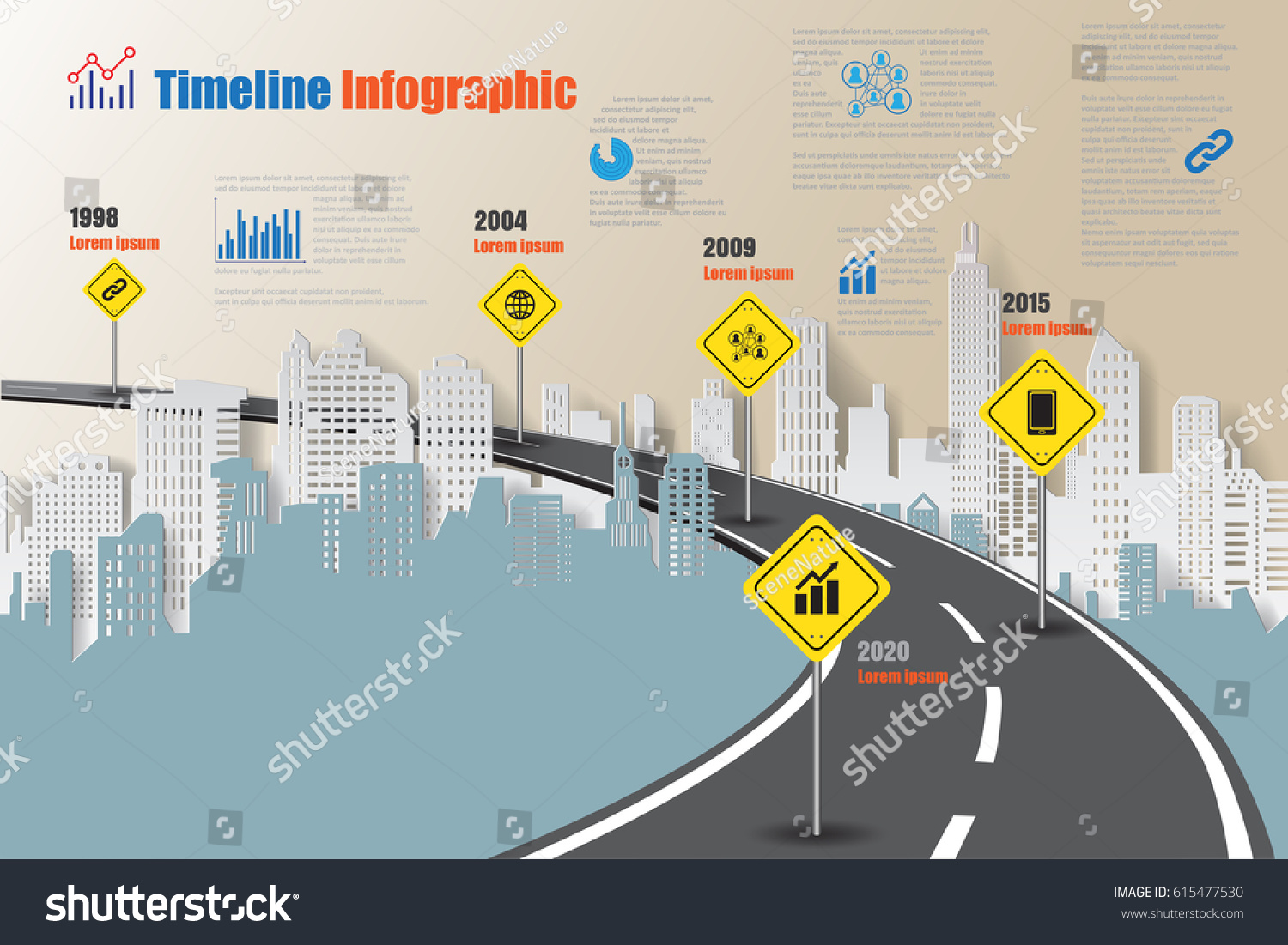 Design Template City Timeline Infographic Vector Stock Vector (Royalty ...