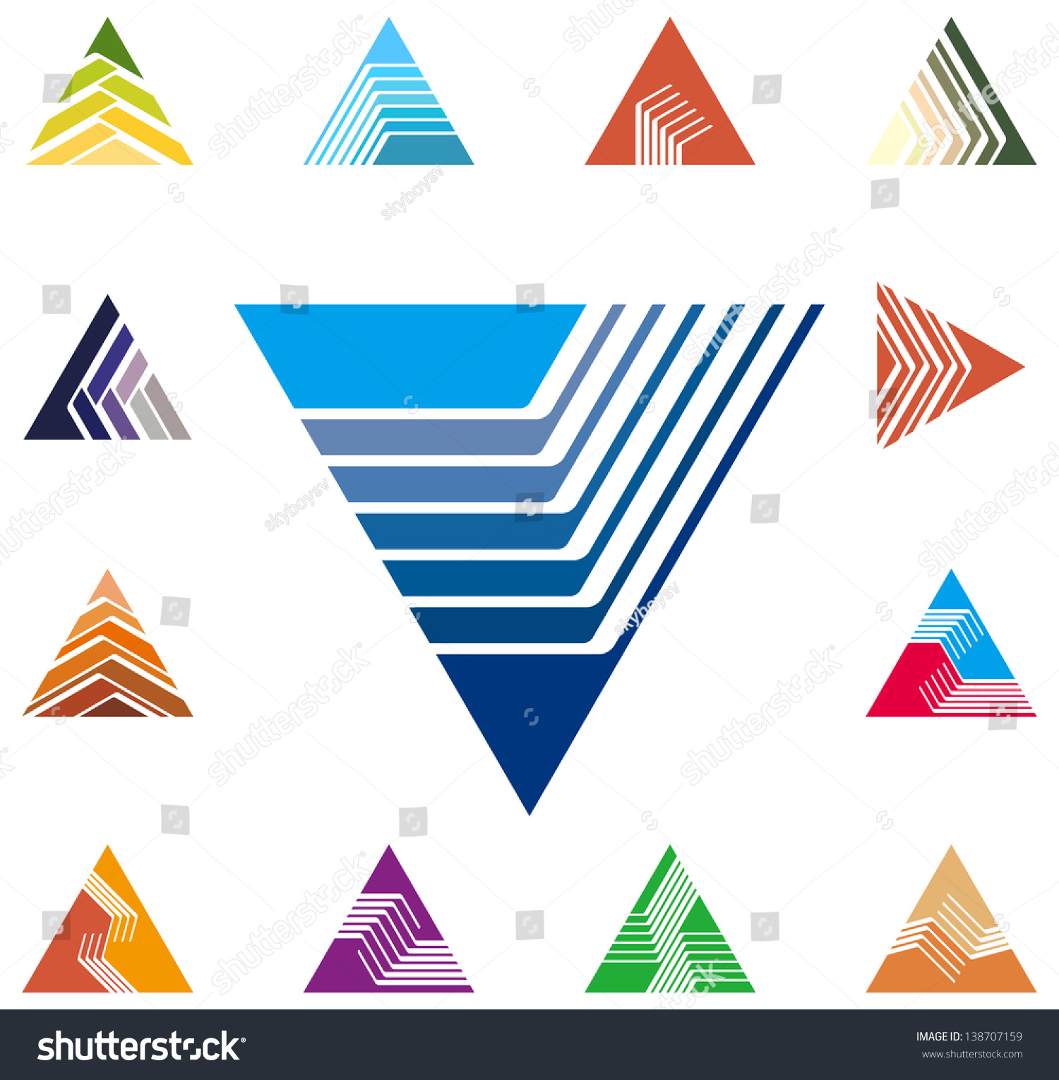 Design Triangle Arrow Logo Vector Template Stock Vector 138707159 ...