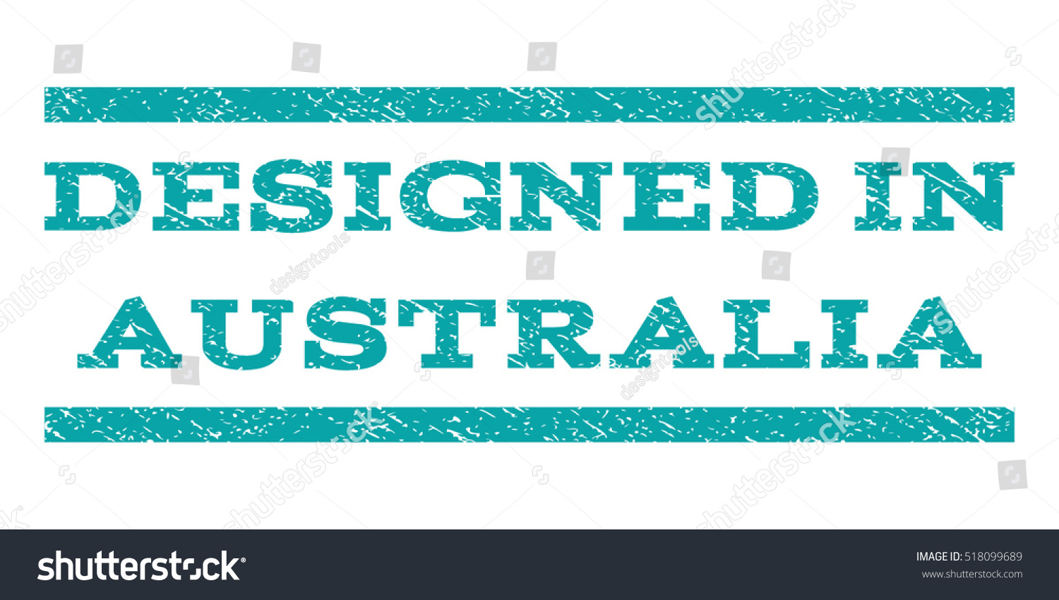 Designed Australia Watermark Stamp Text Caption Stock Vector (Royalty ...