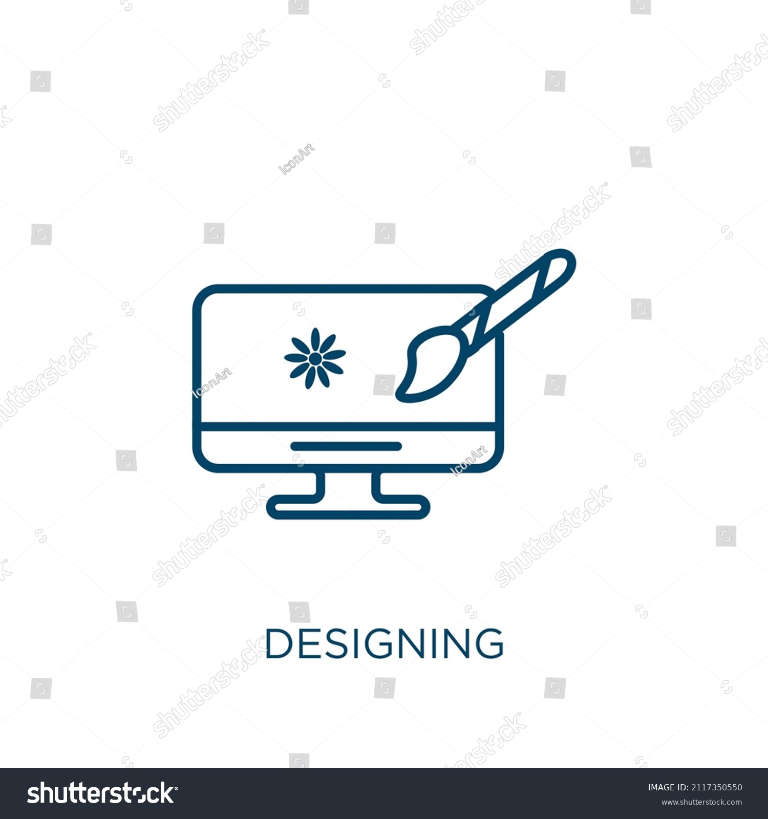 Designing Icon Thin Linear Designing Outline Stock Vector (Royalty Free