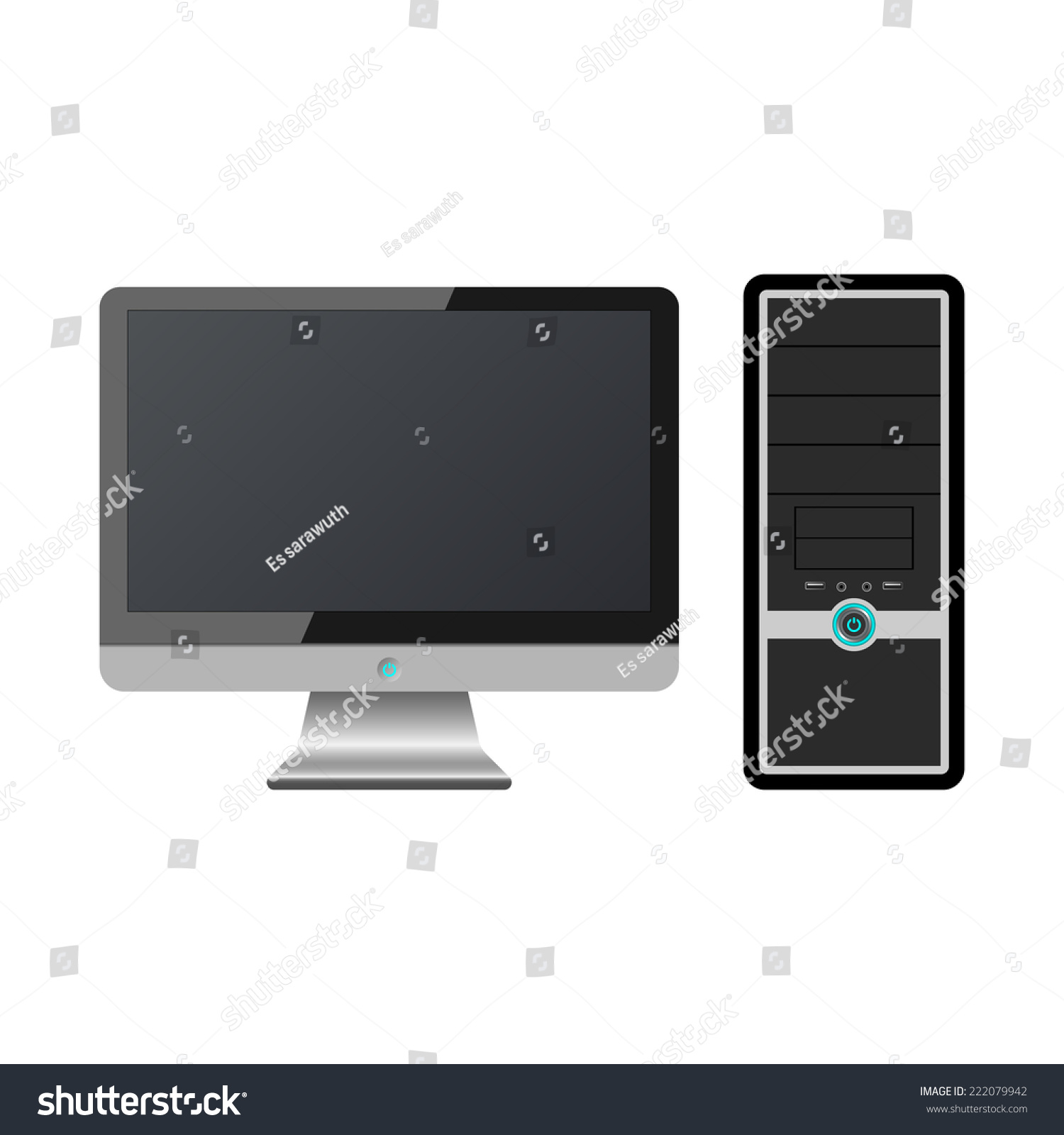 Desktop Pc Vector Stock Vector Royalty Free 222079942 Shutterstock