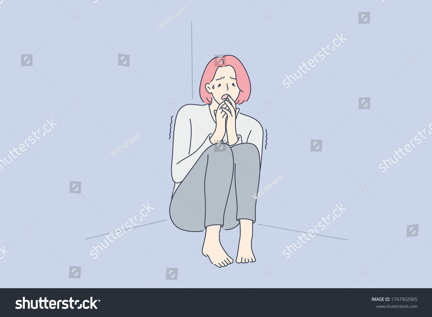 Despair Frustration Fear Mental Stress Concept Stock Vector Royalty Free 1747902965 Shutterstock 