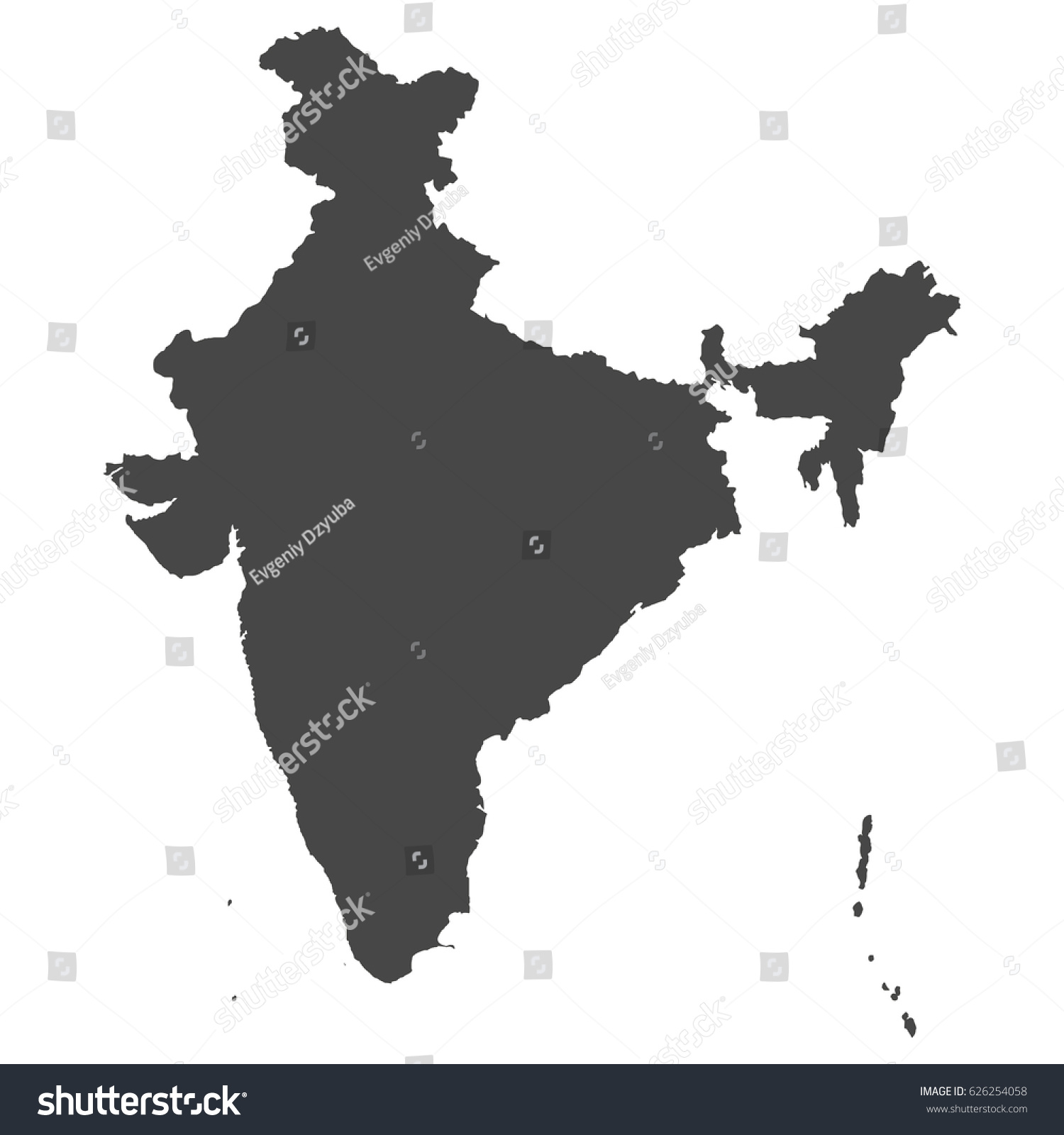 Detailed Accurate Map India Grey Vector Stock Vector (Royalty Free ...