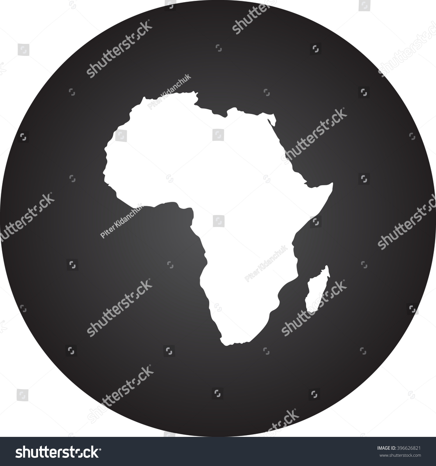 Detailed Africa Continent Simple Icon On Stok Vektör 396626821 ...