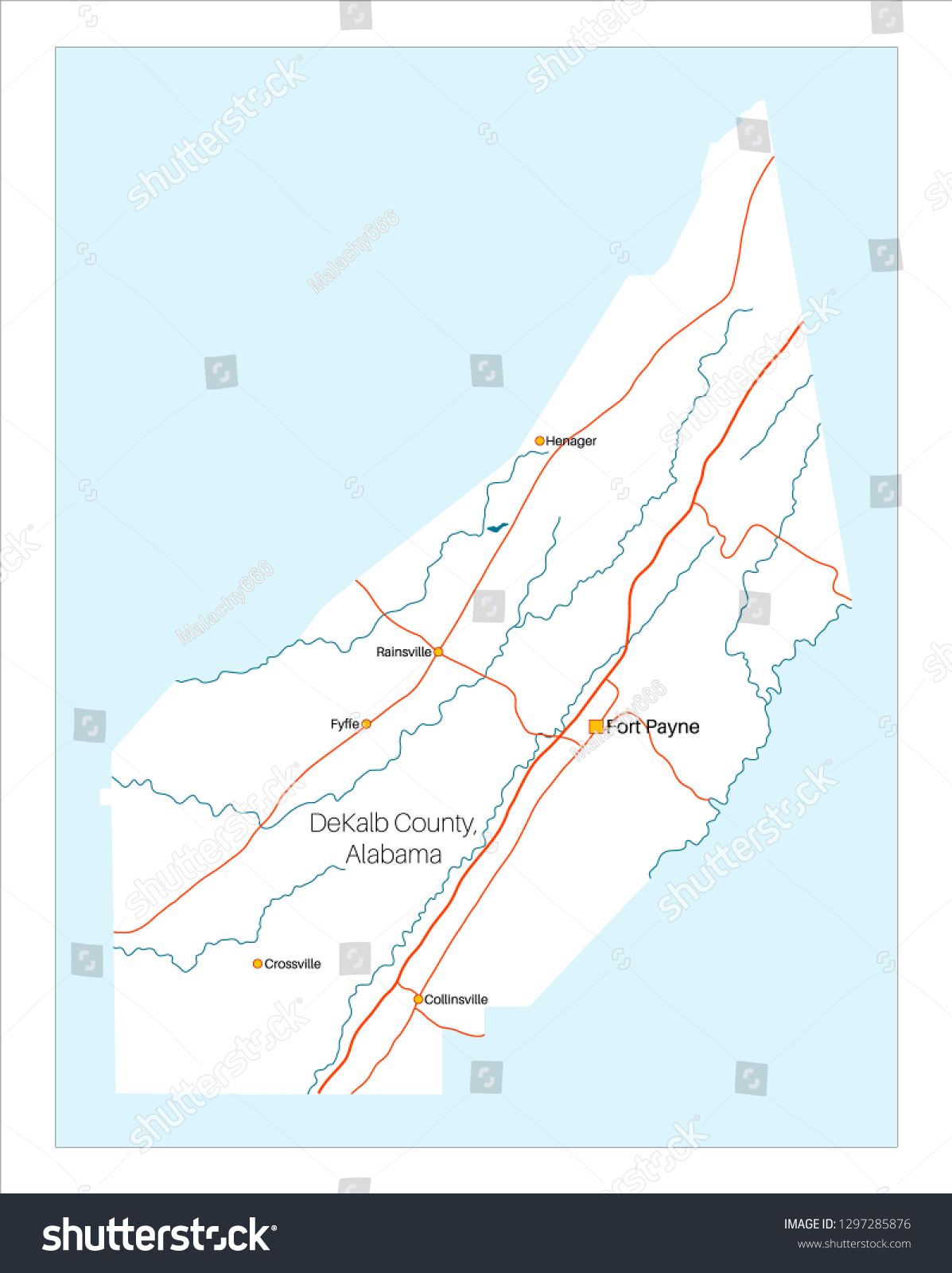 Dekalb County Alabama Map Detailed Large Map Dekalb County Alabama Stock Vector (Royalty Free)  1297285876 | Shutterstock