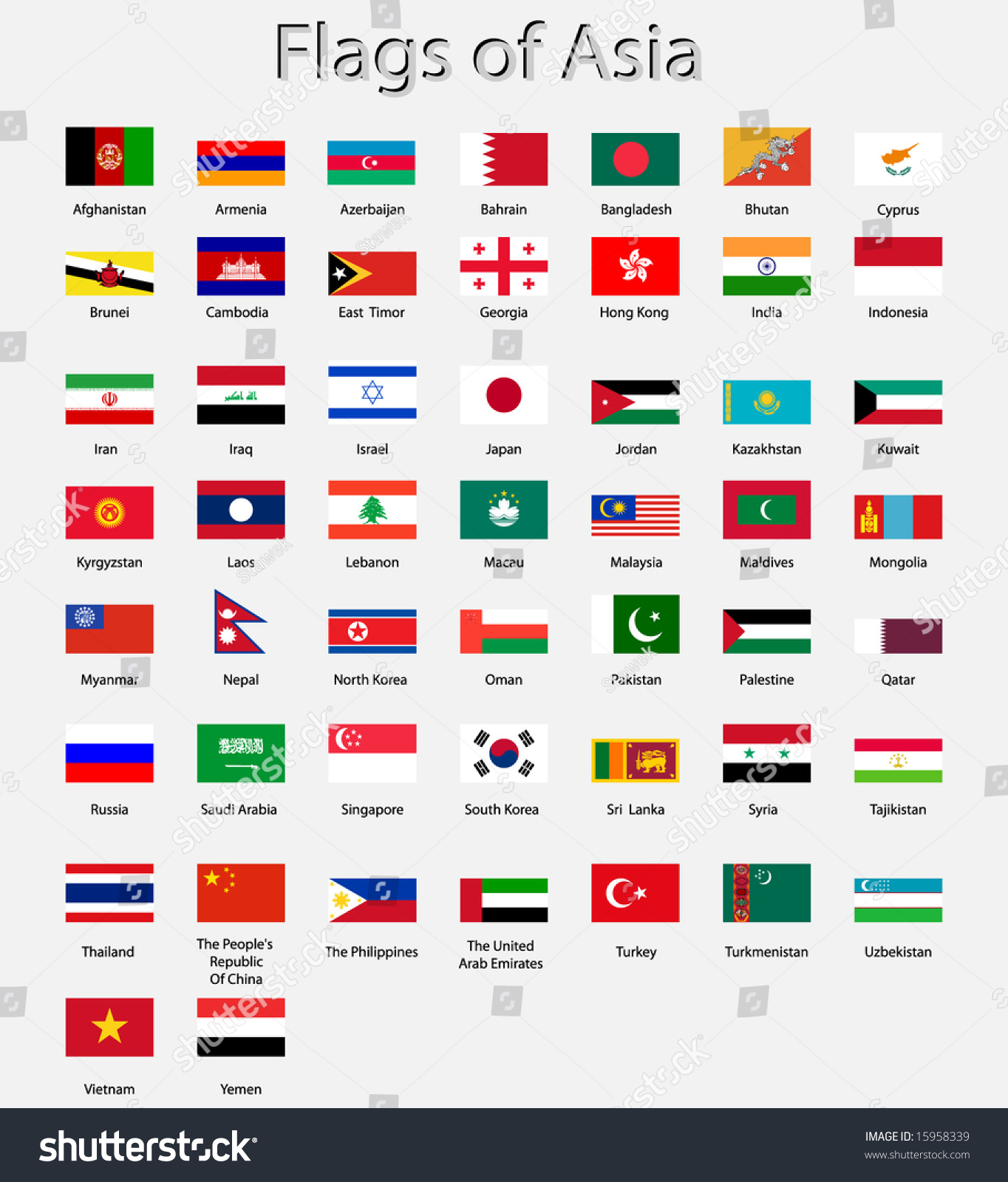 Hide Asia's Flags by Capital, Minefield Quiz - By timmylemoine1