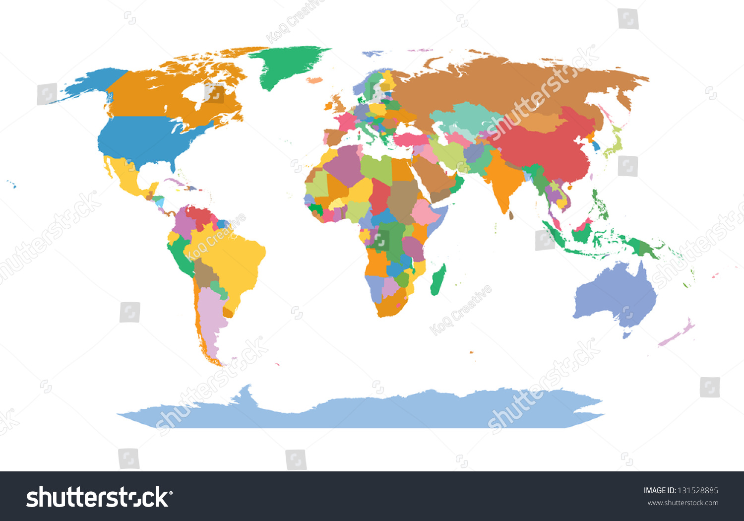 Detailed Atlas Map Of The World In Color Stock Vector Illustration ...