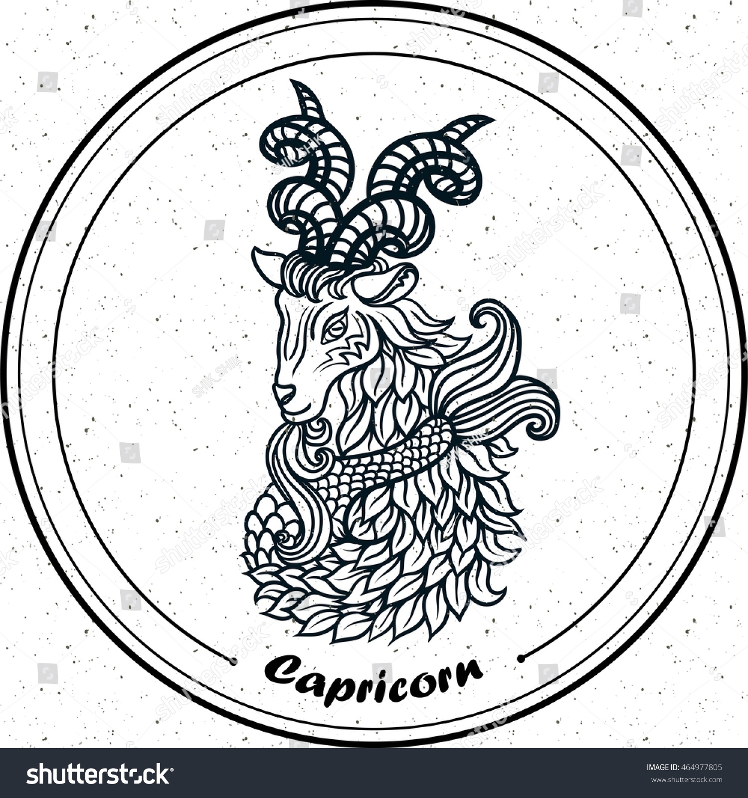 Detailed Capricorn Aztec Filigree Line Art Stock Vector 464977805 ...