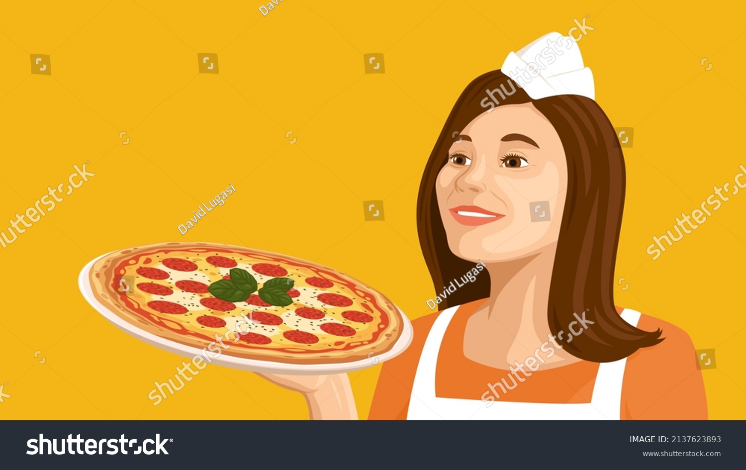 Detailed Flat Vector Illustration Smiling Woman Stock Vector (Royalty ...