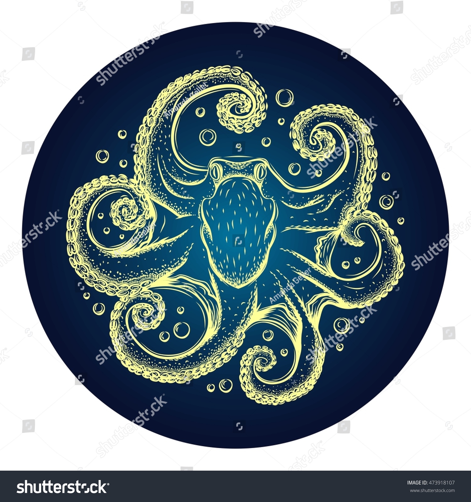 Download Detailed Hand Drawn Illustration Octopus Mandalalight ...