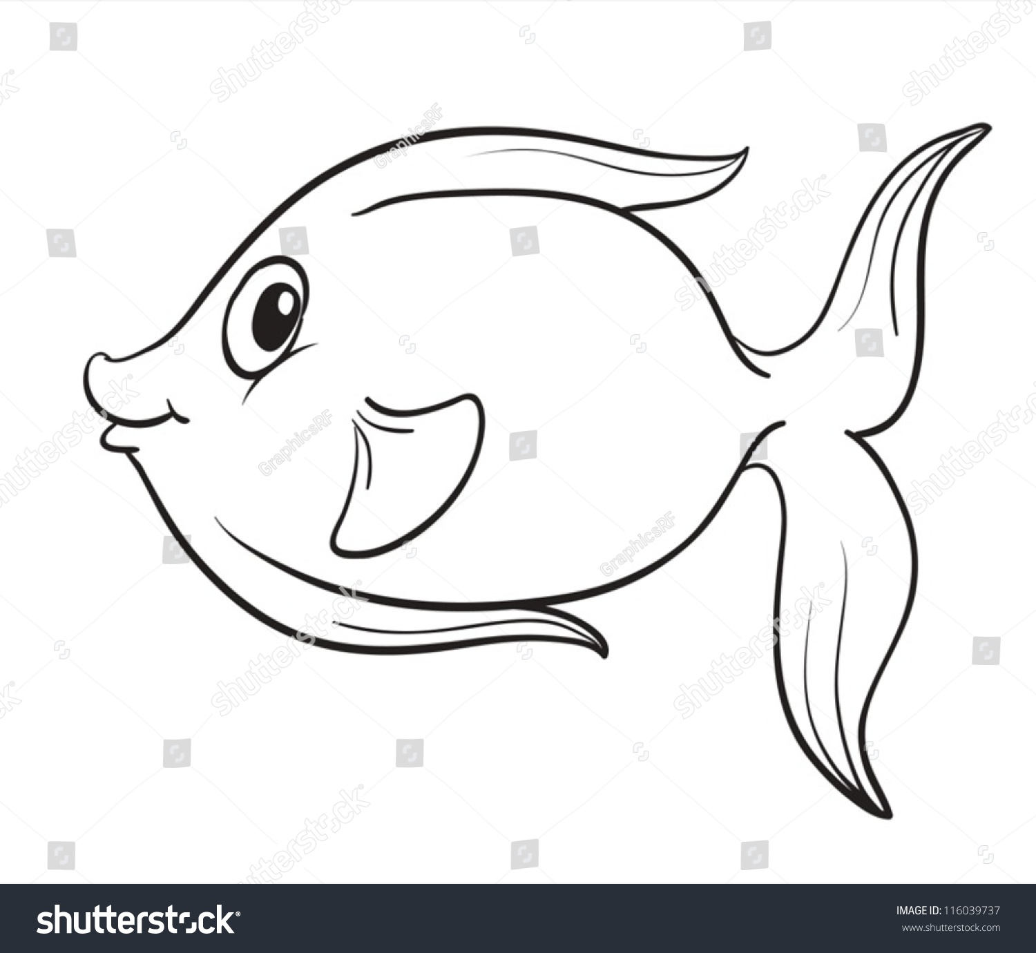 Detailed Illustration Fish Outline Stock Vector 116039737 - Shutterstock