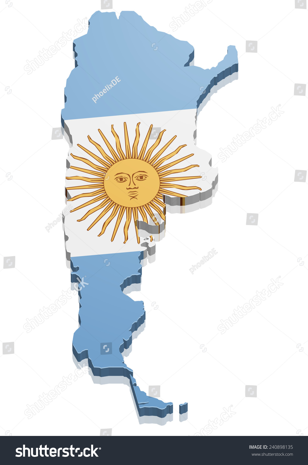 Detailed Illustration Of A Map Of Argentina With Flag, Eps10 Vector ...