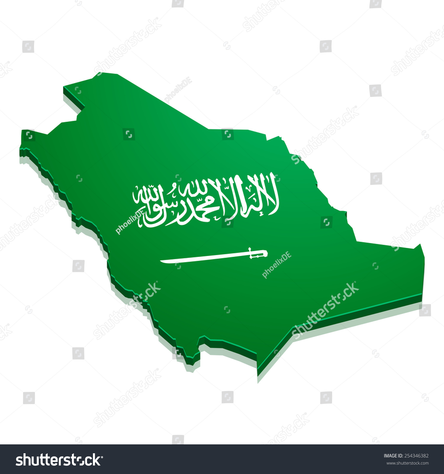 Detailed Illustration Of A Map Of Saudi Arabia With Flag, Eps10 Vector ...