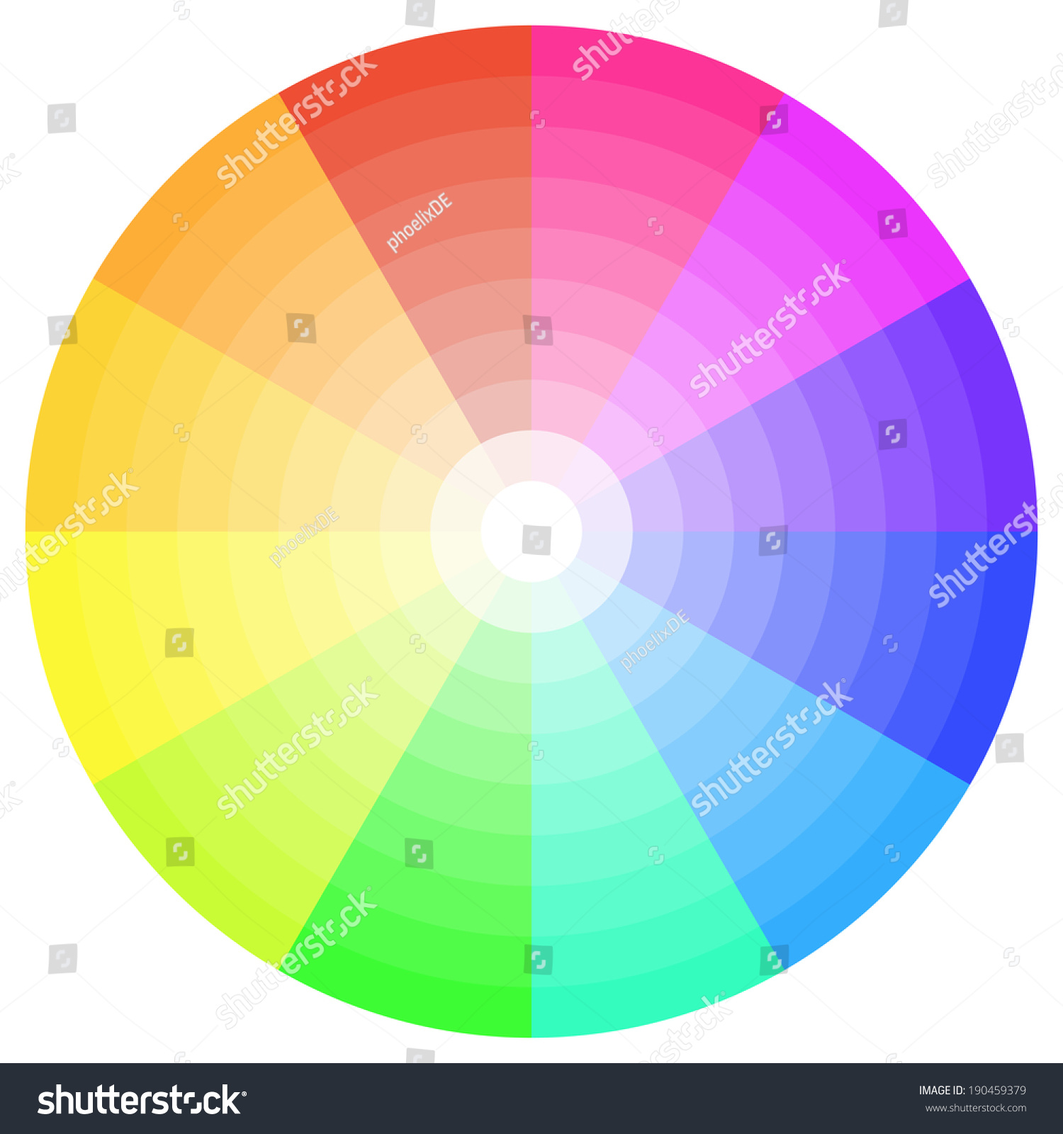 Detailed Illustration Ten Step Color Wheel Stock Vector (Royalty Free ...