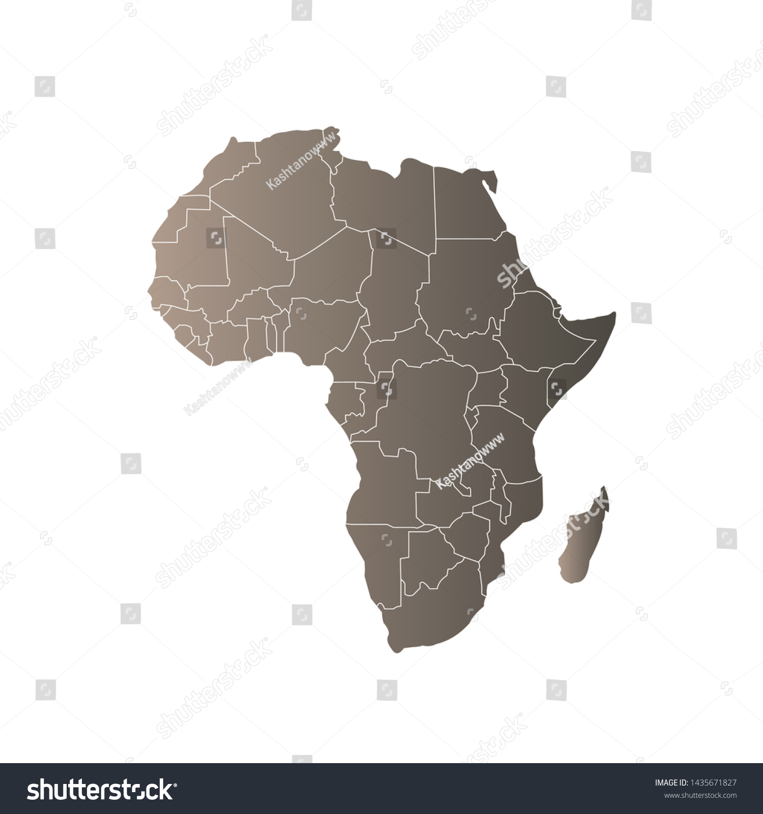 Detailed Map Africa Vector Illustration Vector De Stock Libre De Regalías 1435671827 4118