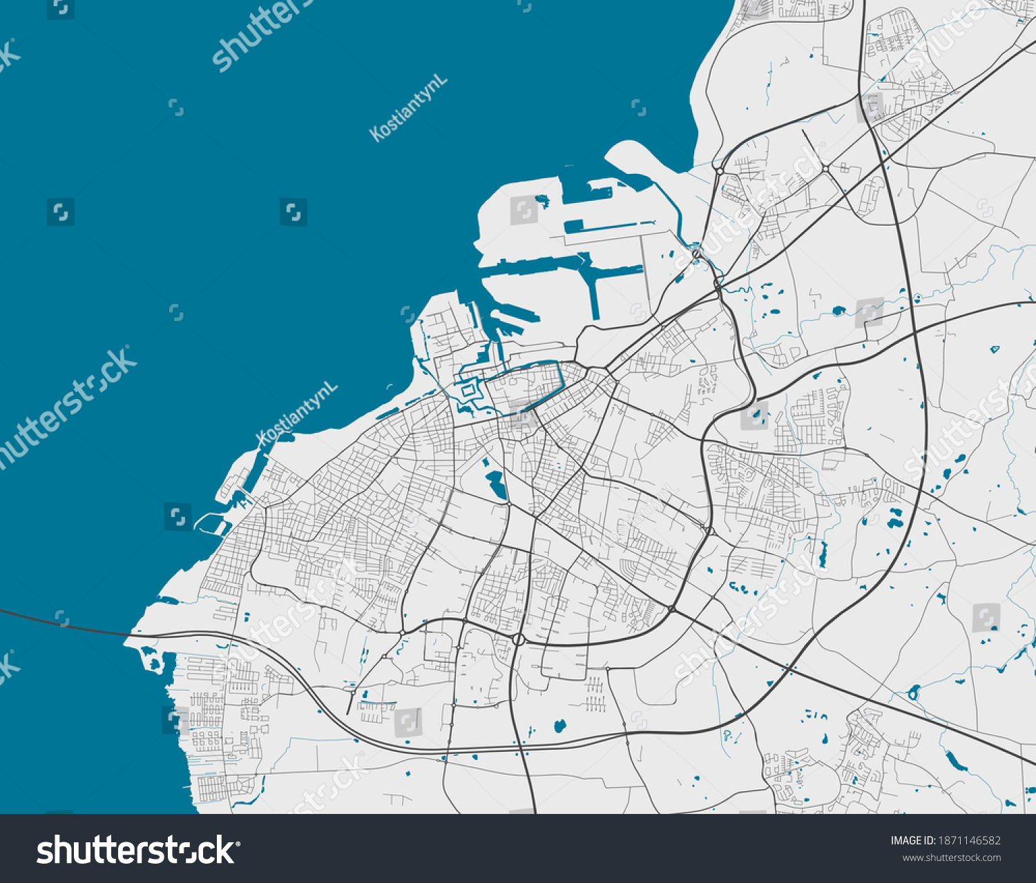 Detailed Map Malmo City Administrative Area Stock Vector (Royalty Free ...