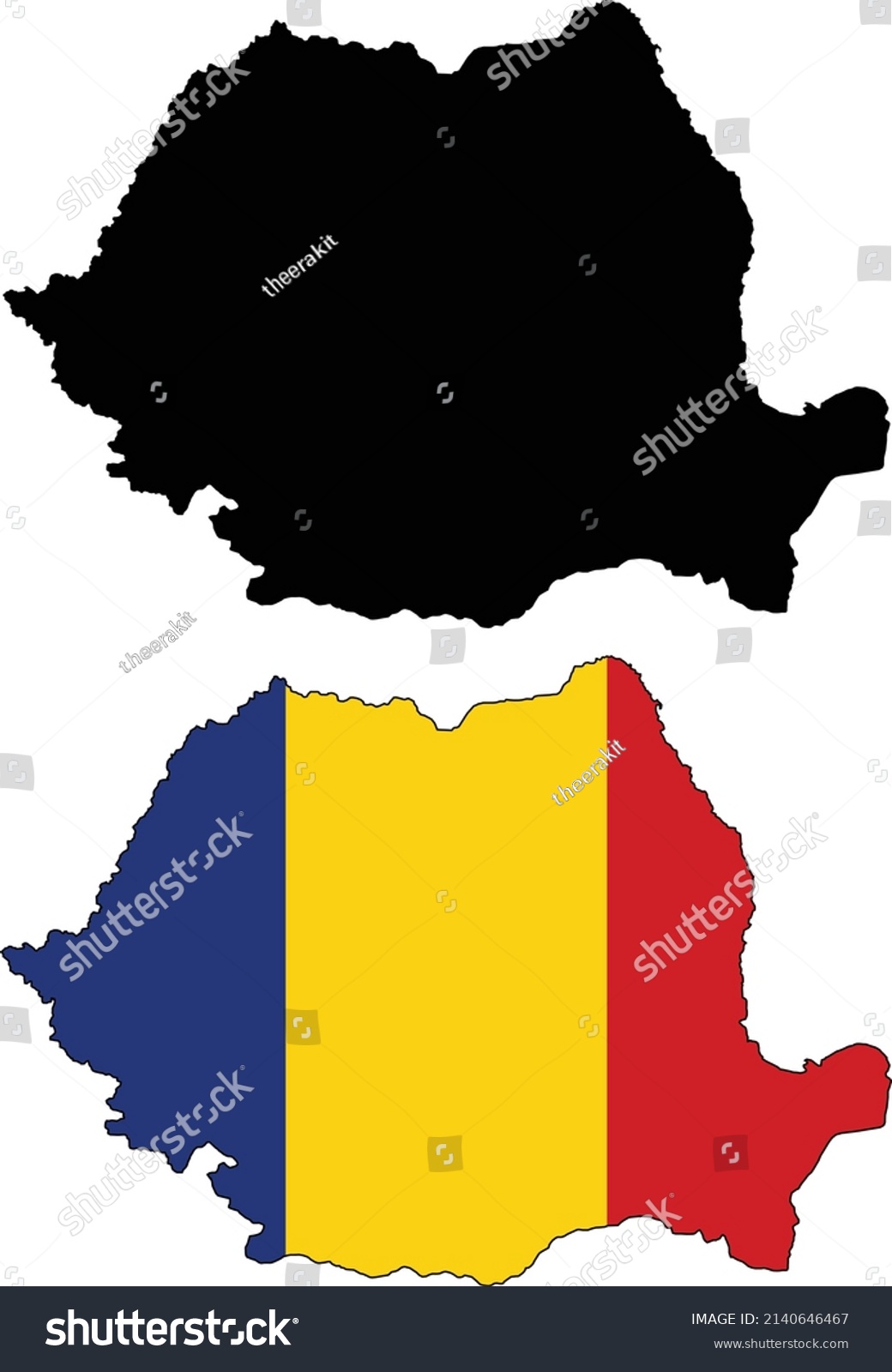 Detailed Map Romania On White Background Stock Vector (Royalty Free ...