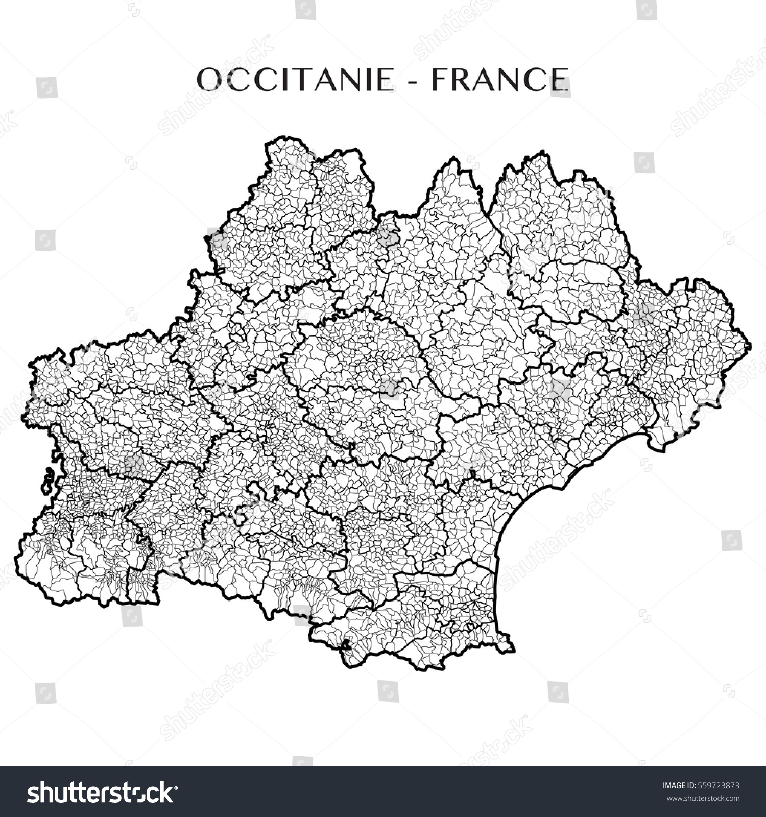 Map Of Occitanie France Detailed Map Region Occitanie France Including Stock Vector (Royalty Free)  559723873 | Shutterstock