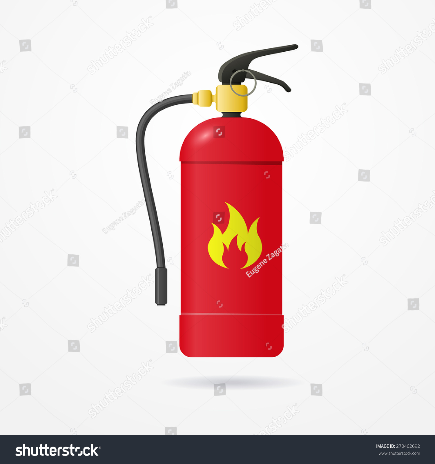 Detailed Realistic Fire Extinguisher With Emergency Flame Label Stock ...