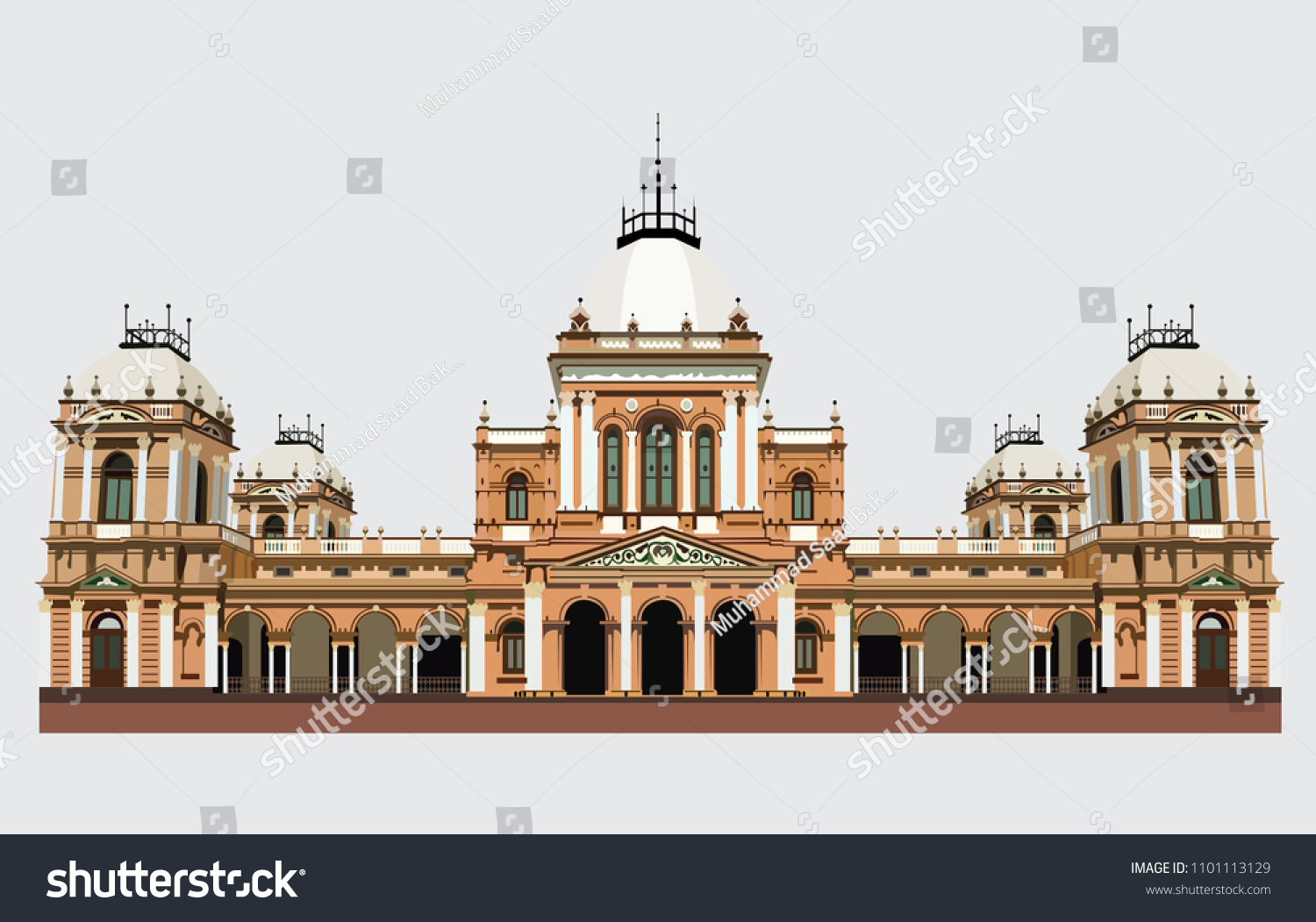 SVG of Detailed vector / illustration of Noor Mahal situated in Bahawalpur Pakistan svg