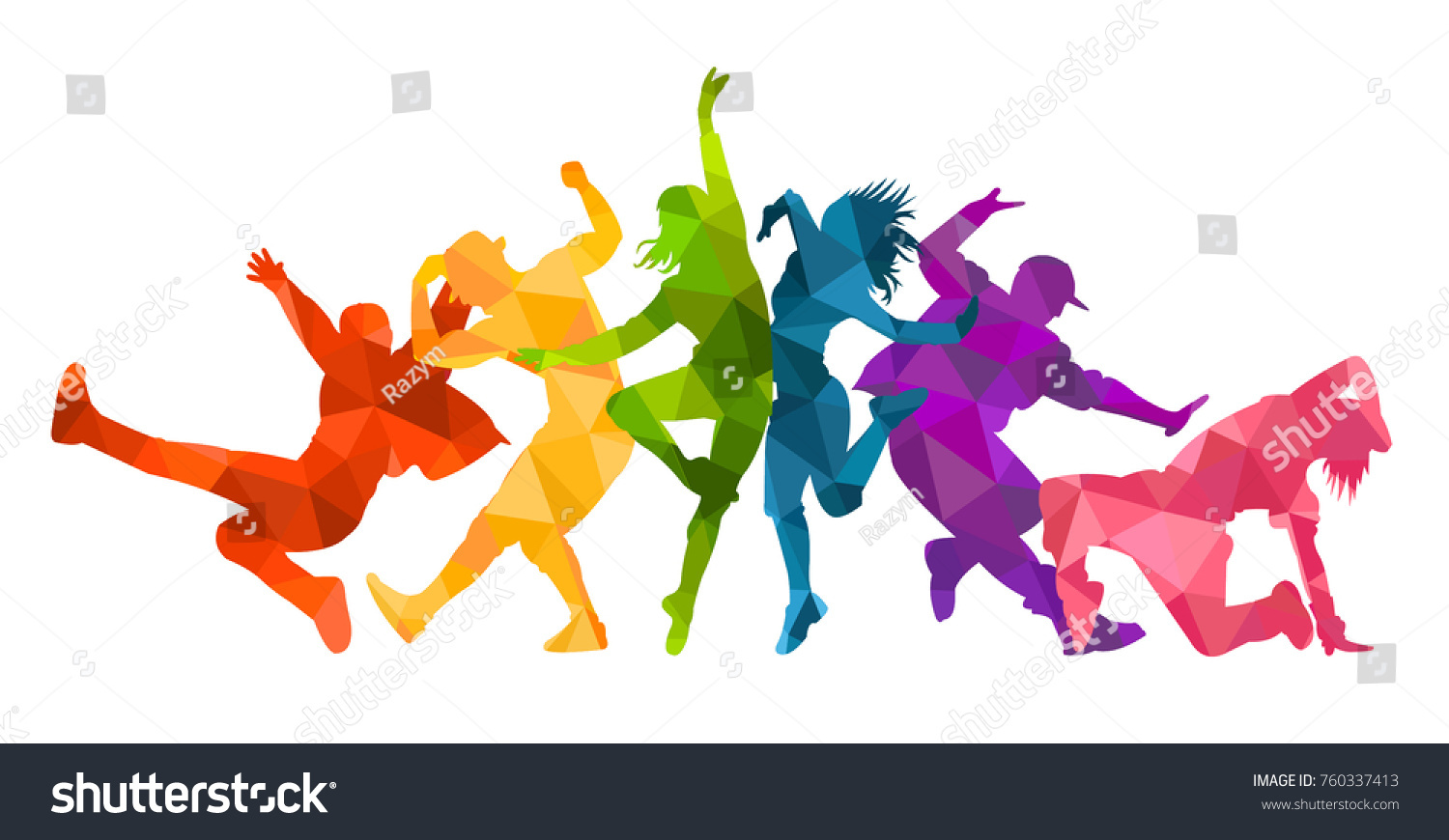 人が踊る表情豊かな踊りのシルエットが 細かいベクターイラストで描かれています ジャズファンク ヒップホップ ハウスダンス の文字 ダンサー のベクター画像素材 ロイヤリティフリー