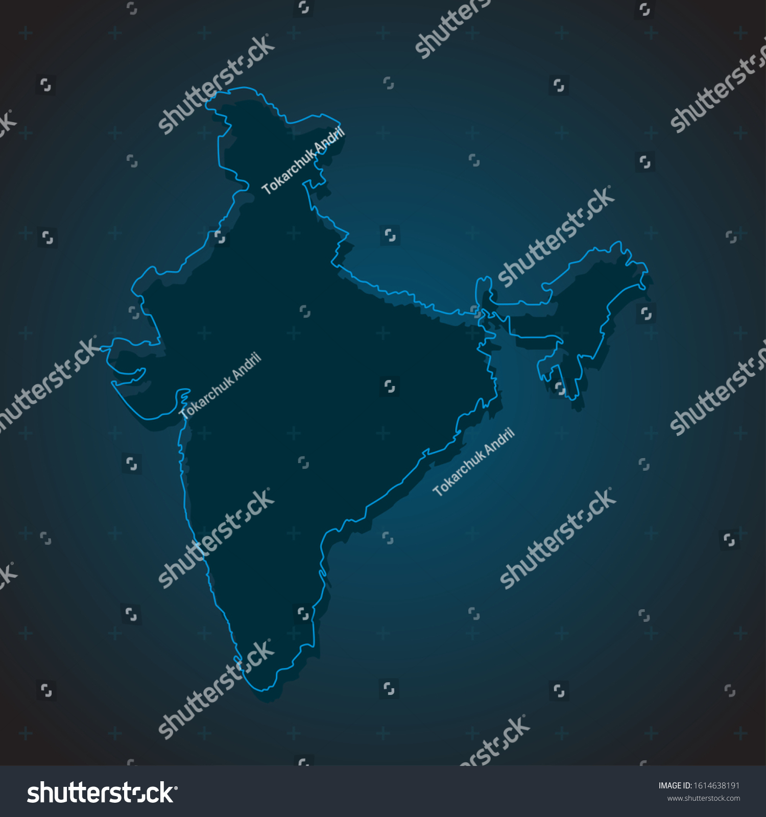 Detailed Vector India Country Outline Border Stock Vector (Royalty Free ...