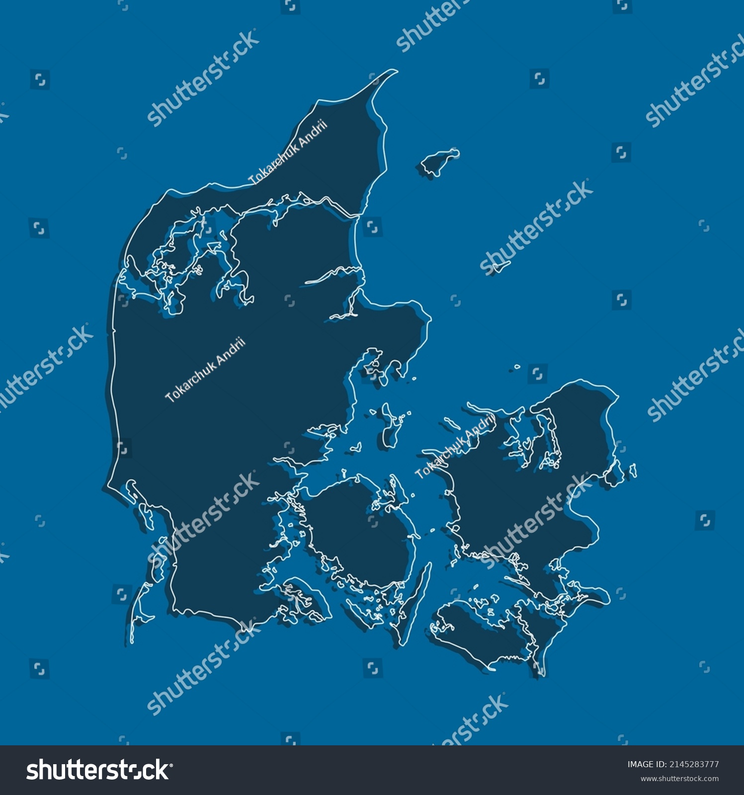 Detailed Vector Map Denmark Border Frontier Stock Vector (Royalty Free) 2145283777 Shutterstock