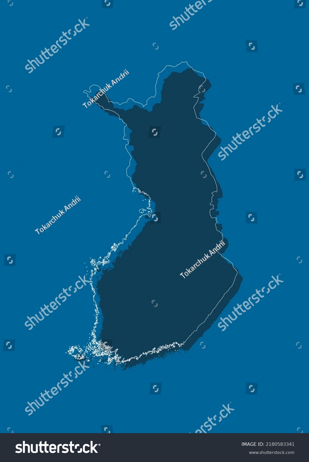 Detailed Vector Map Finland Border Frontier Stock Vector Royalty Free   Stock Vector Detailed Vector Map Finland Border Frontier Boundary Country Isolated On Background Template 2180583341 