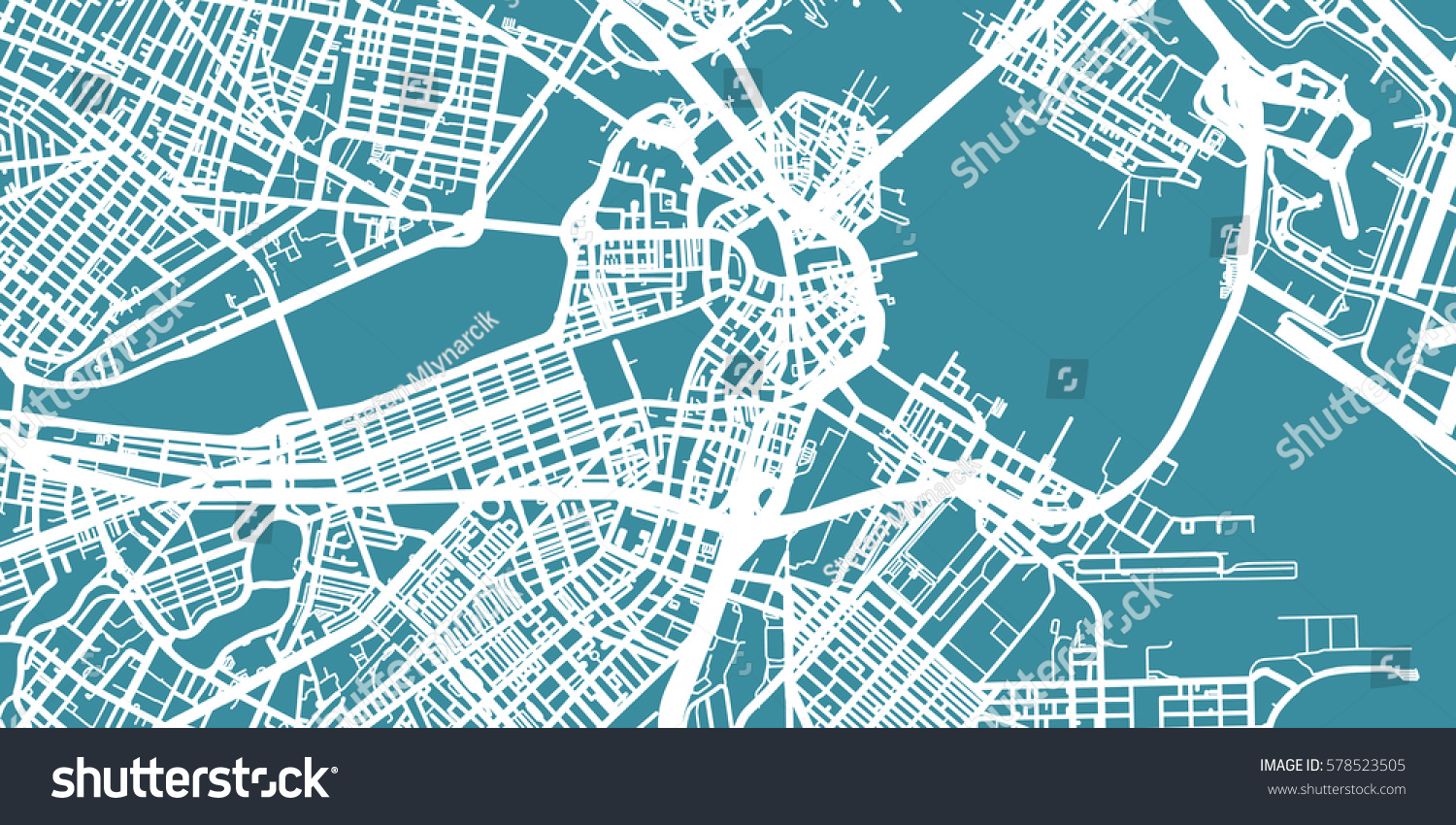 SVG of Detailed vector map of Boston, scale 1:30 000, USA svg