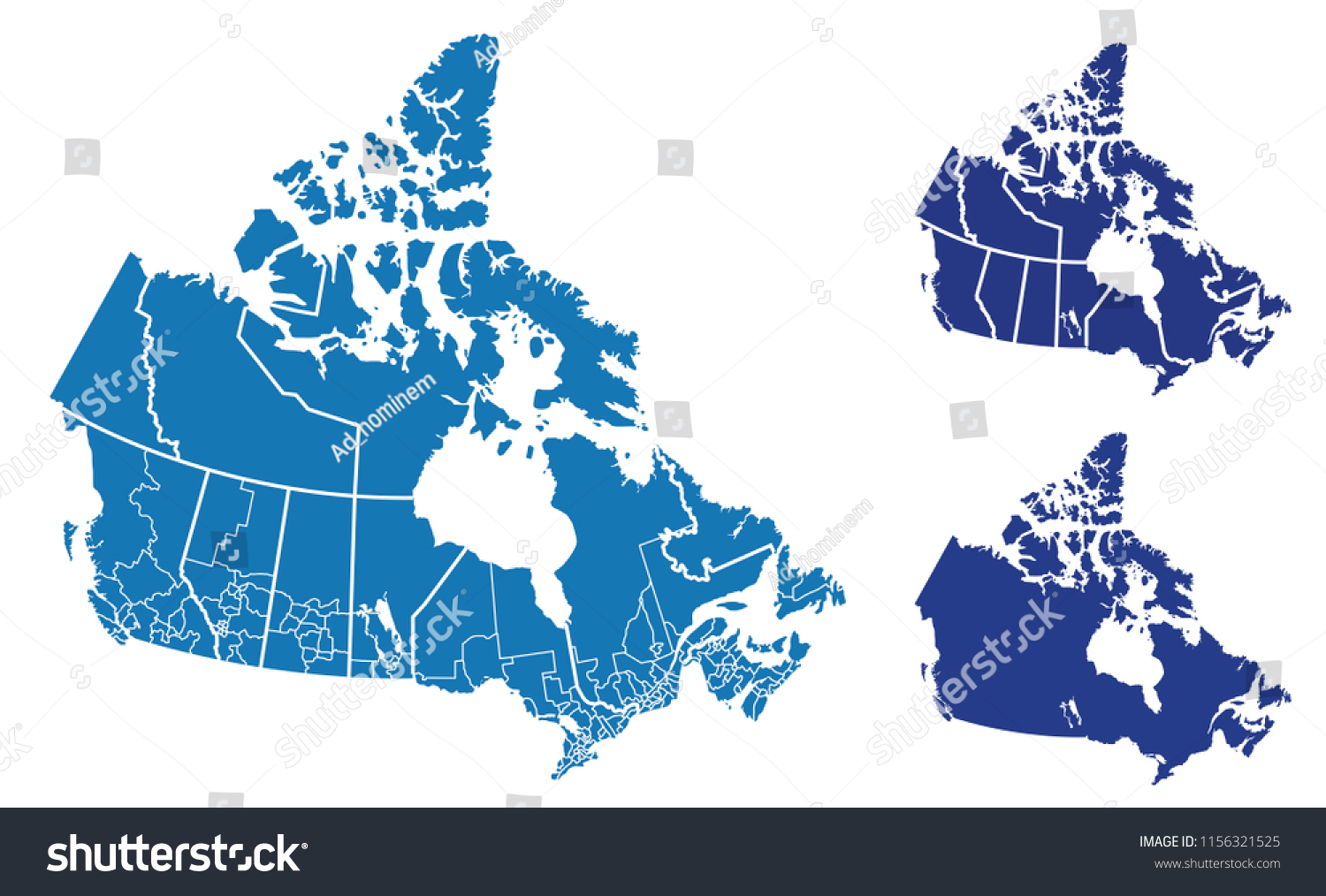 Detailed Vector Map Canada Stock Vector (Royalty Free) 1156321525 ...