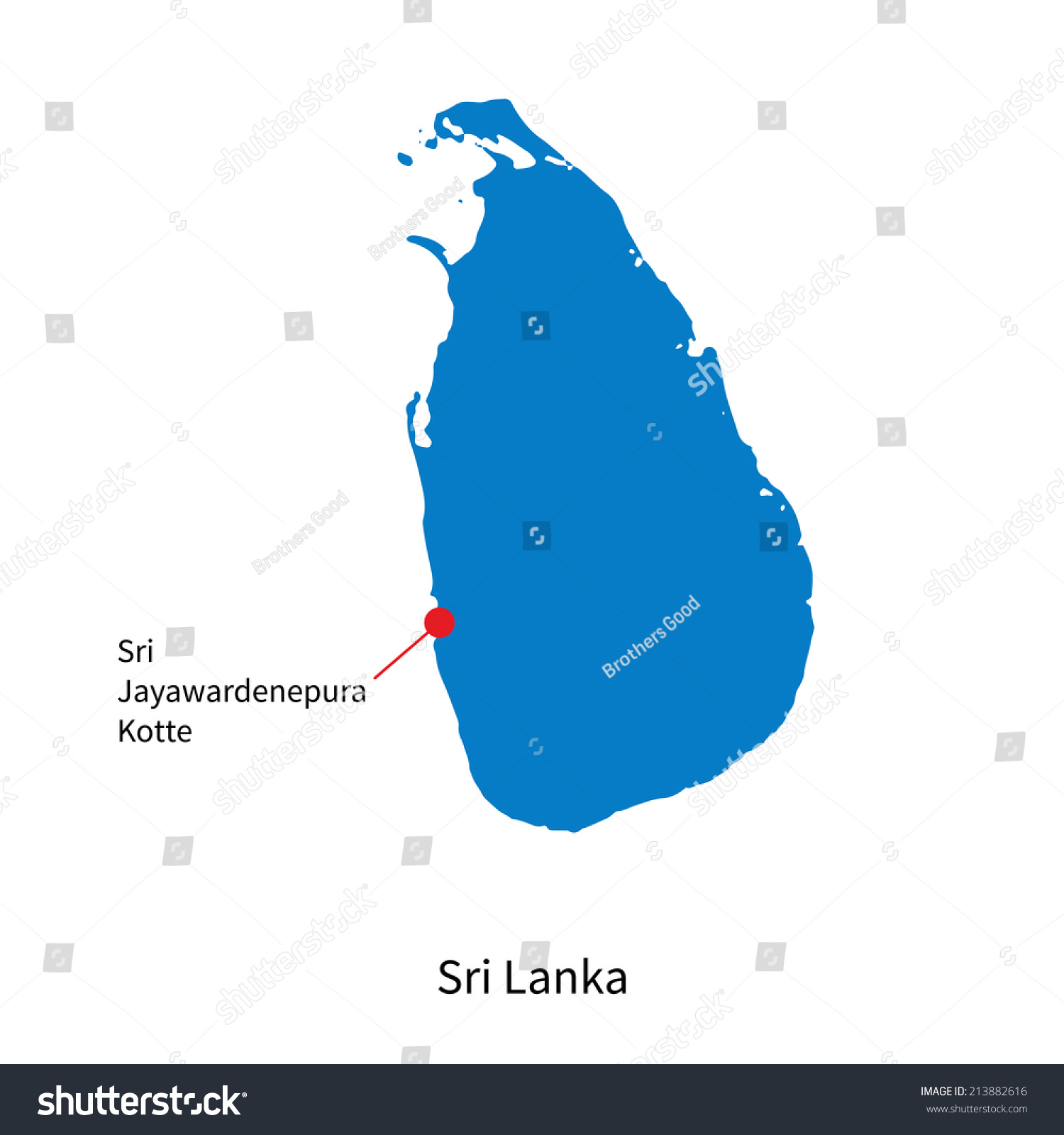 Detailed Vector Map Sri Lanka Capital เวกเตอร์สต็อก ปลอดค่าลิขสิทธิ์ 213882616 Shutterstock