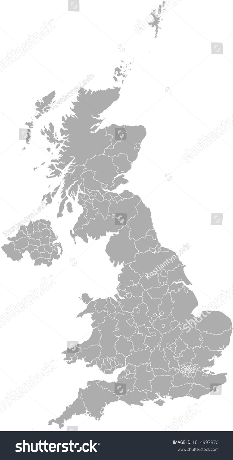 Detailed Vector Maps United Kingdom Regions Stock Vektorgrafik Lizenzfrei 1614997870 4007