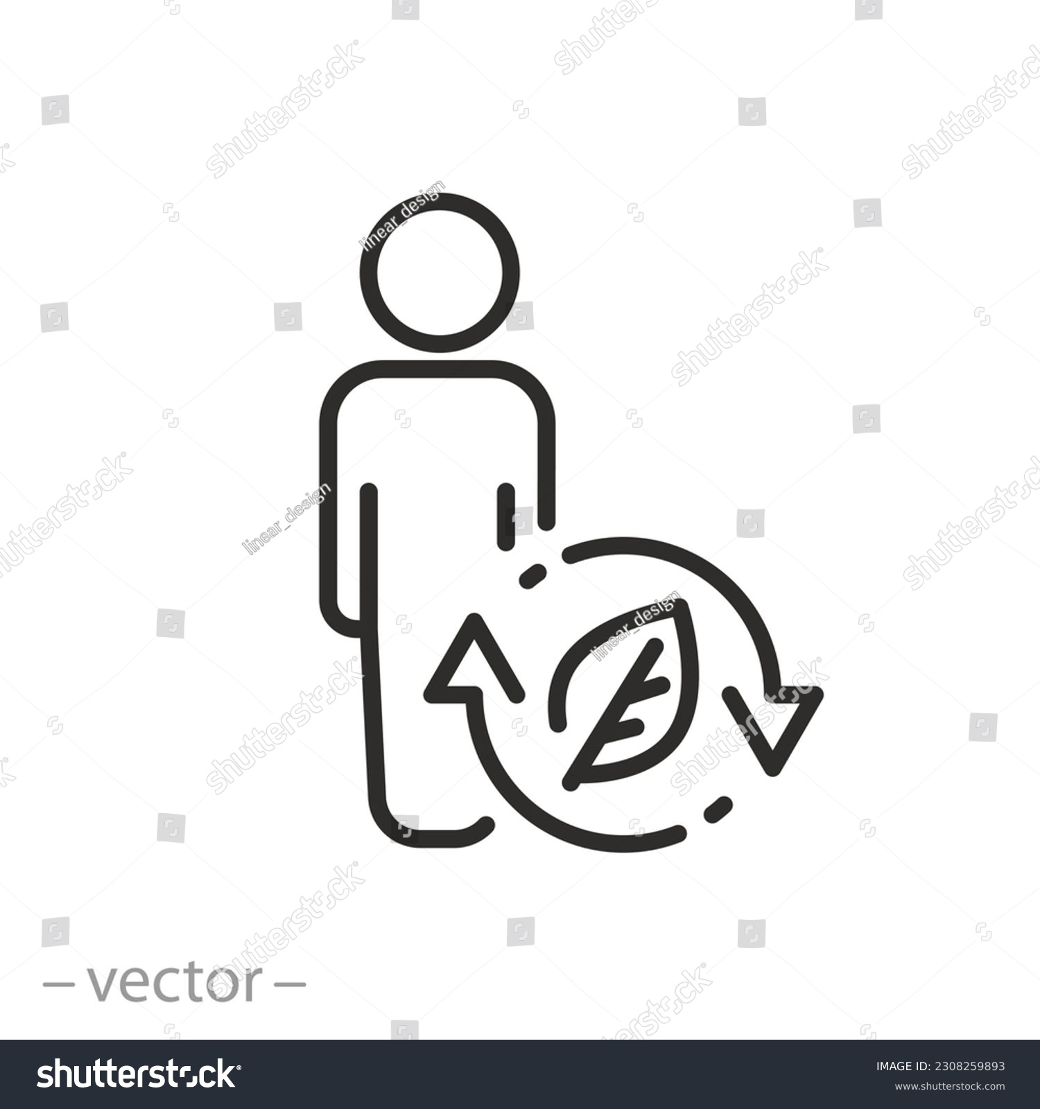 SVG of detoxification organism icon, body human with cleansing process, healthy lifestyle, thin line symbol - editable stroke vector illustration svg