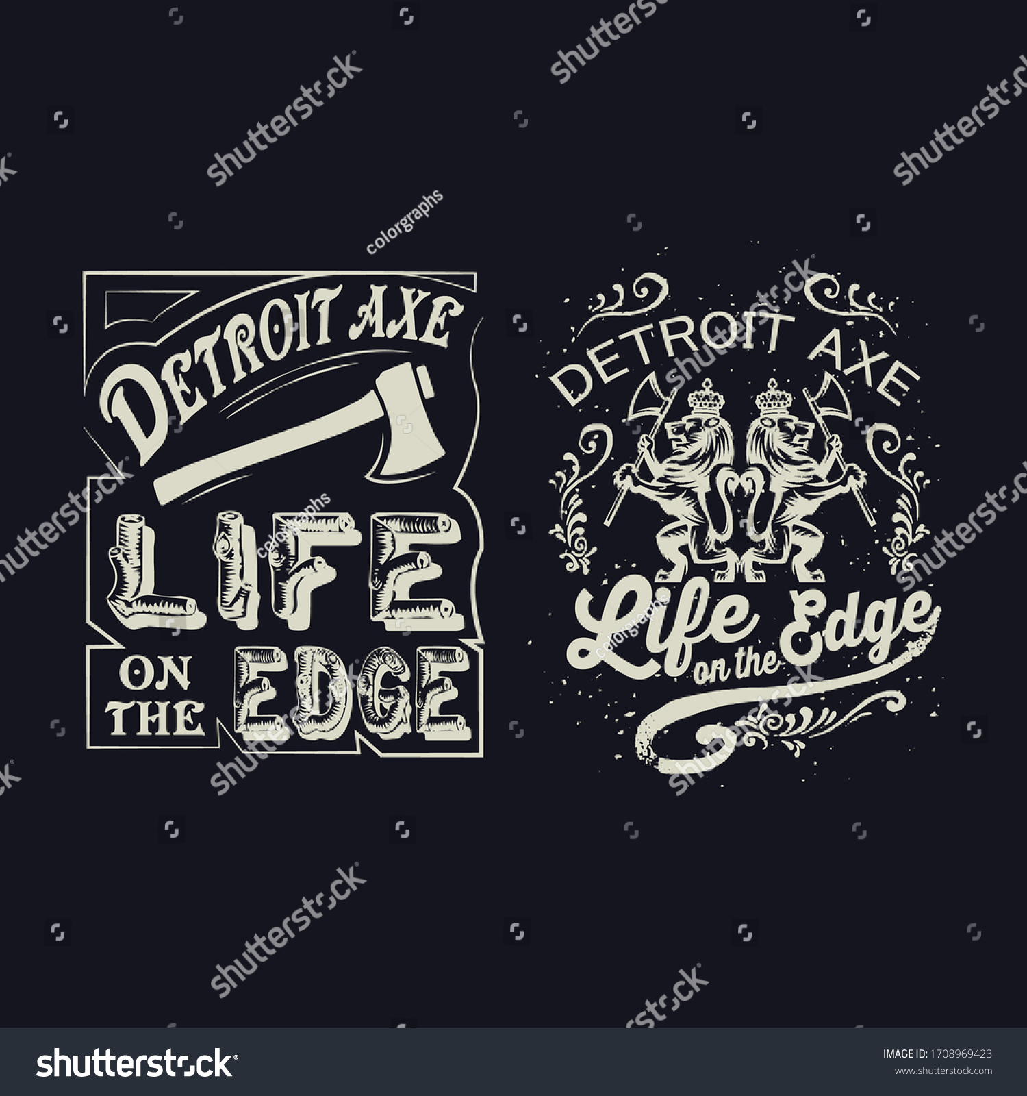 SVG of detroit axe t shirts life on the edge 344 west nine mile rd stock vector print design set background template  svg